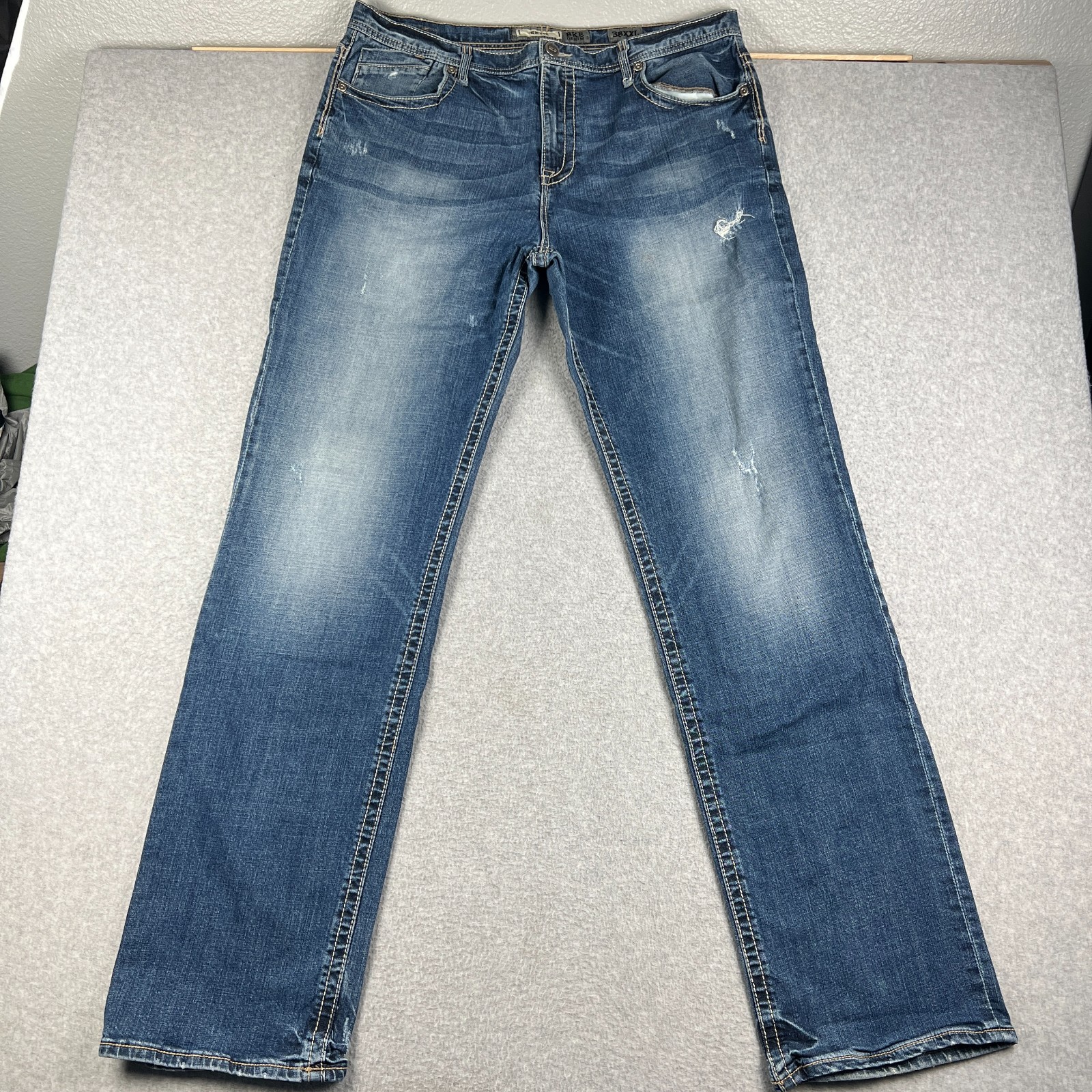 Buckle BKE Seth Straight Fit Jeans Stretch Denim 38XXL Mens 38x37 Blue Pants Buckle BKE Seth Straight Fit Jeans Stretch Denim 38XXL Mens 38x37 Blue Pants