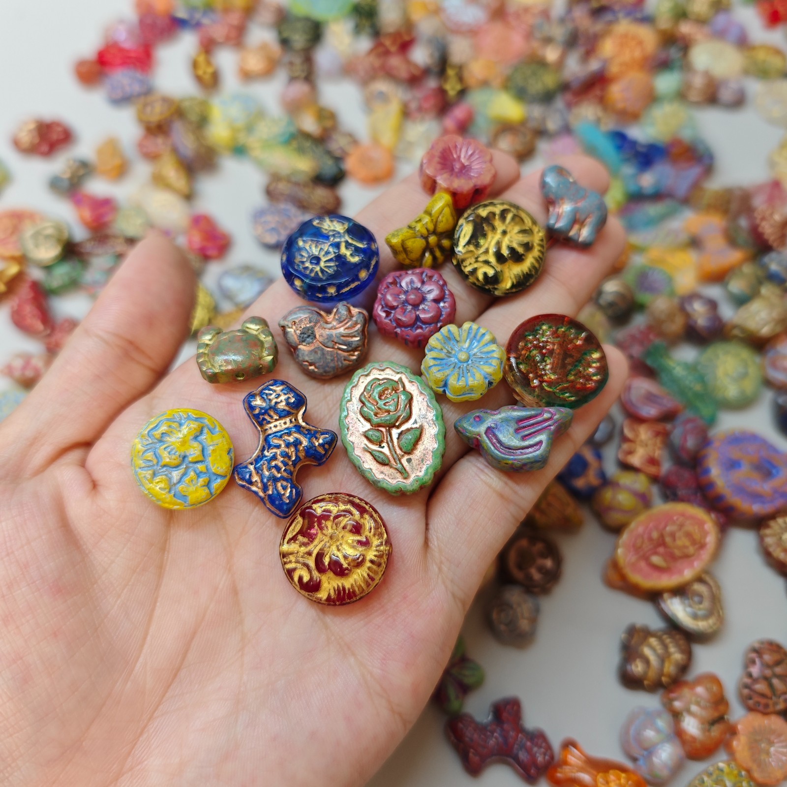 100g Handmade Glass Beads for Jewelry Making - 200 Mixed Styles Assortment