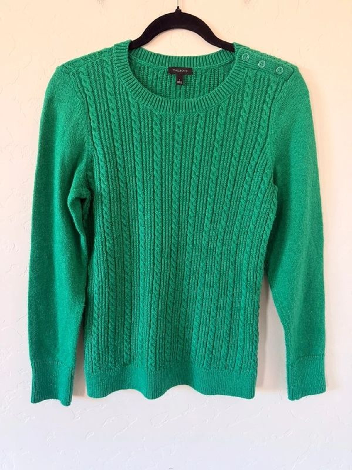 Talbots Cable-knit Crew Neck Sweater Size S