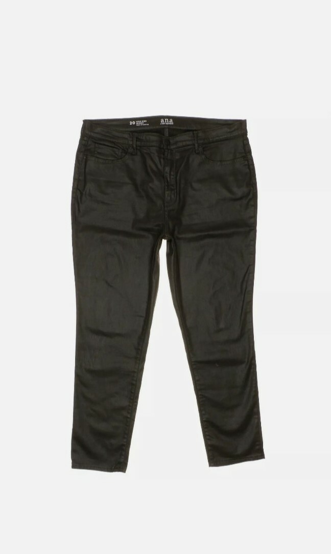 a.n.a Woman High Rise Skinny Jeans Zipper Fly, Size 16W Black Sheen a.n.a Woman High Rise Skinny Jeans Zipper Fly, Size 16W Black Sheen