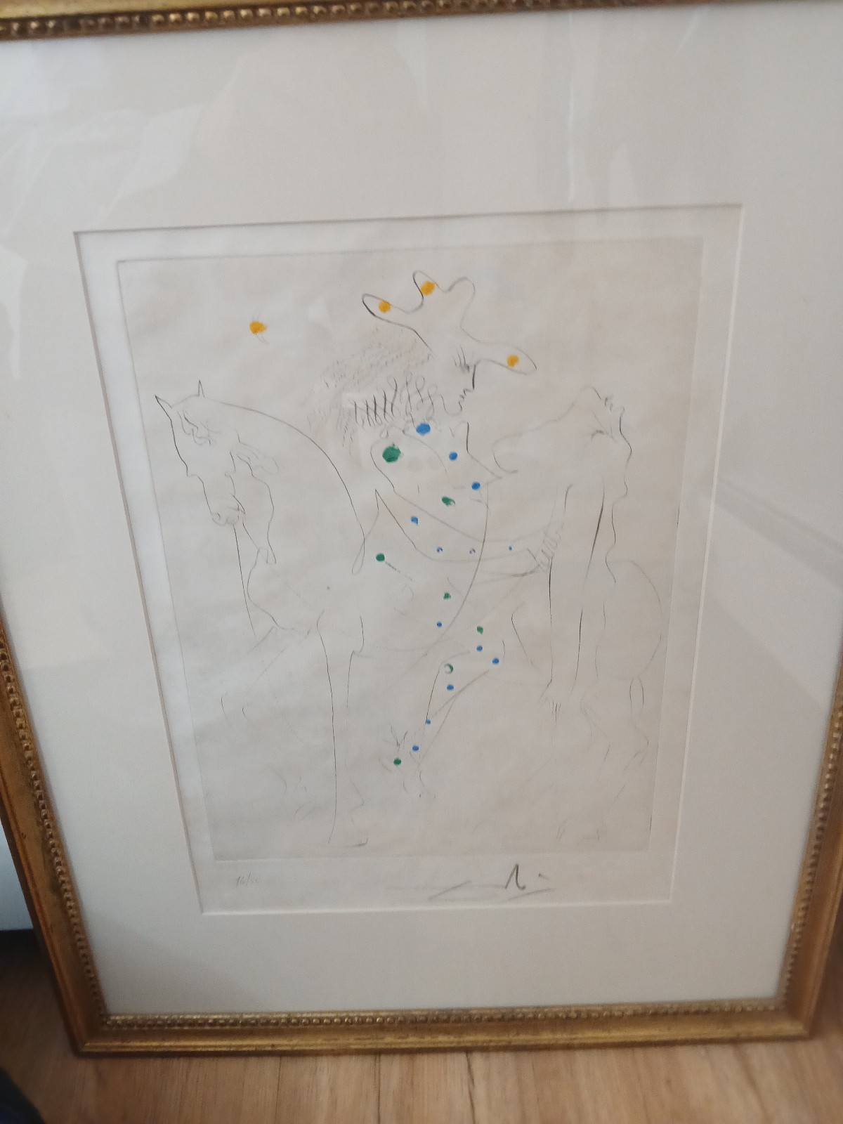 Dali Hand-colored etching “Picasso’s Horse” Signed and Numbered