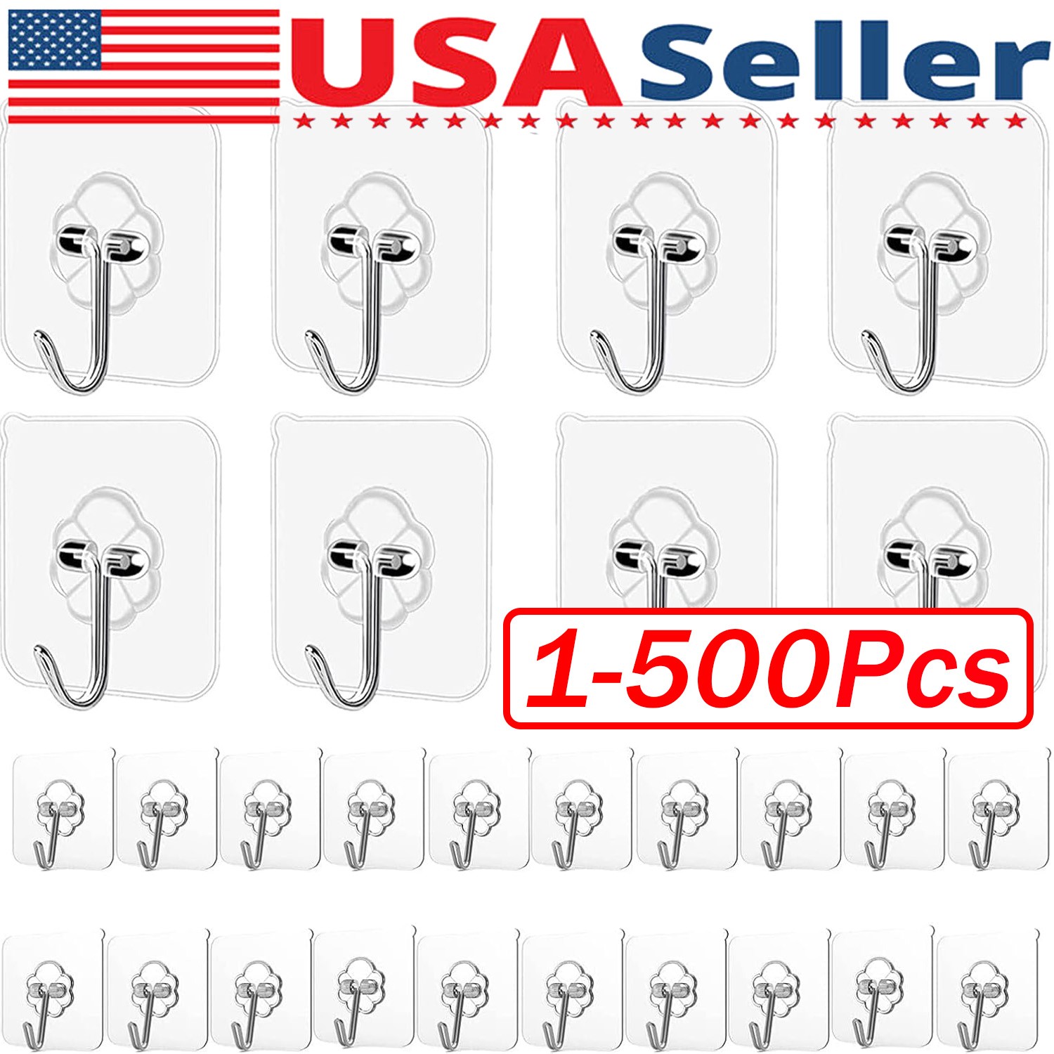 1~500 PCS Stainless Steel Adhesive Sticky Hooks Heavy Duty Wall Hook Hangers lot 1~500 PCS Stainless Steel Adhesive Sticky Hooks Heavy Duty Wall Hook Hangers lot