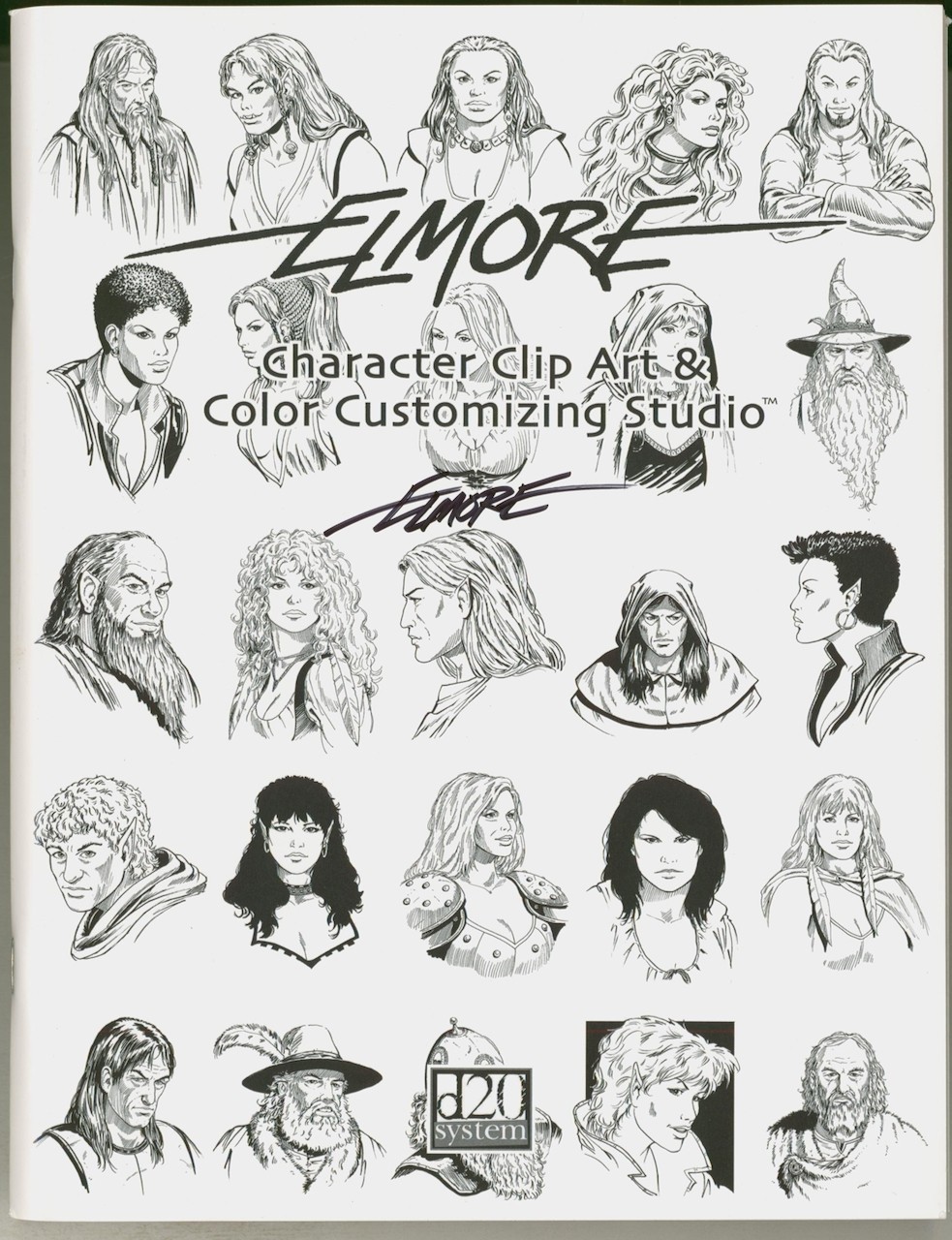 Larry Elmore SIGNED Character Clip Art Fantasy Art Sketch Book TSR AD&D Snarf