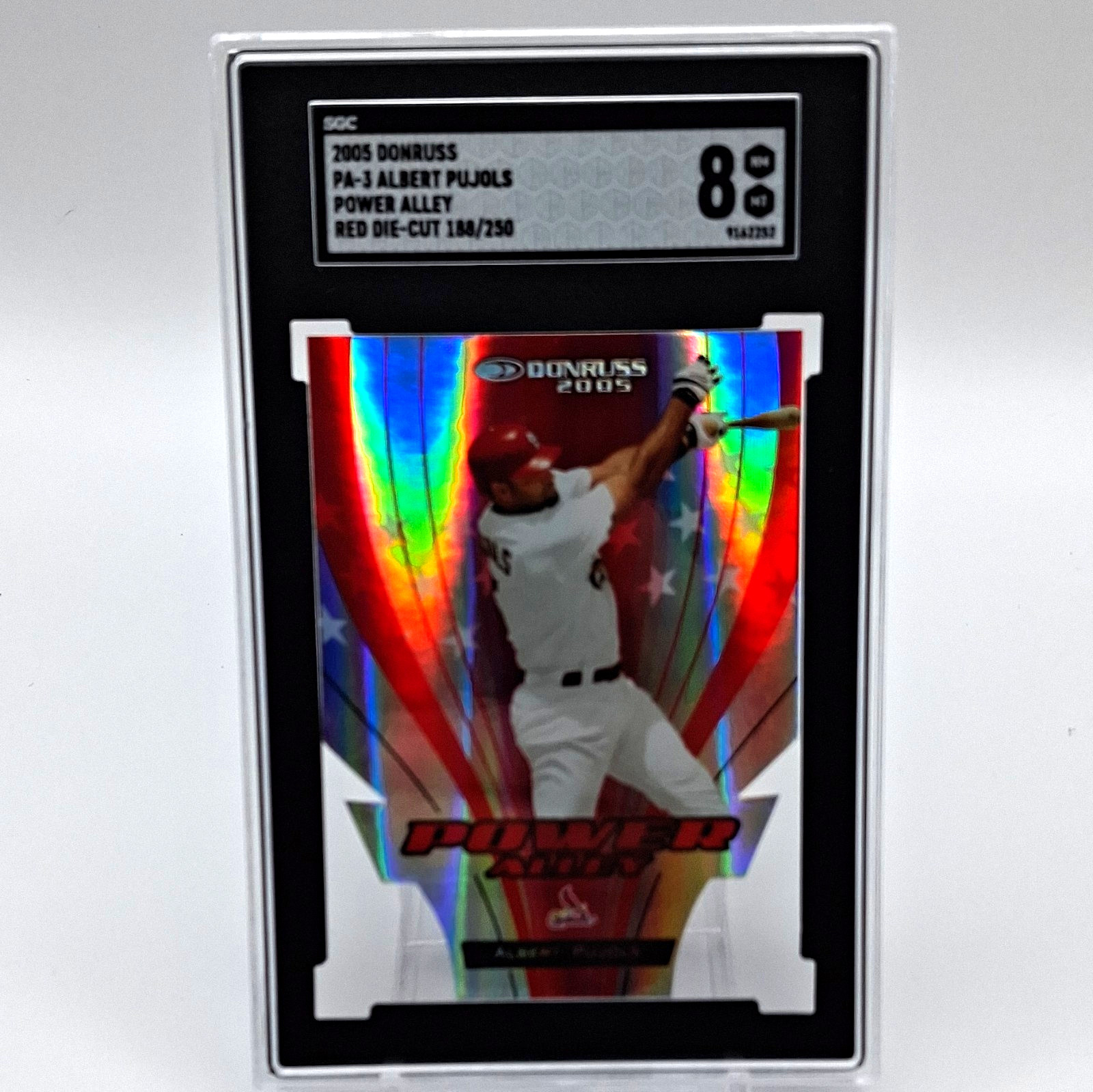 2005 Donruss Power Alley Albert Pujols Red Die-Cut #PA-3 /250 2005 Donruss Power Alley Albert Pujols Red Die-Cut #PA-3 /250