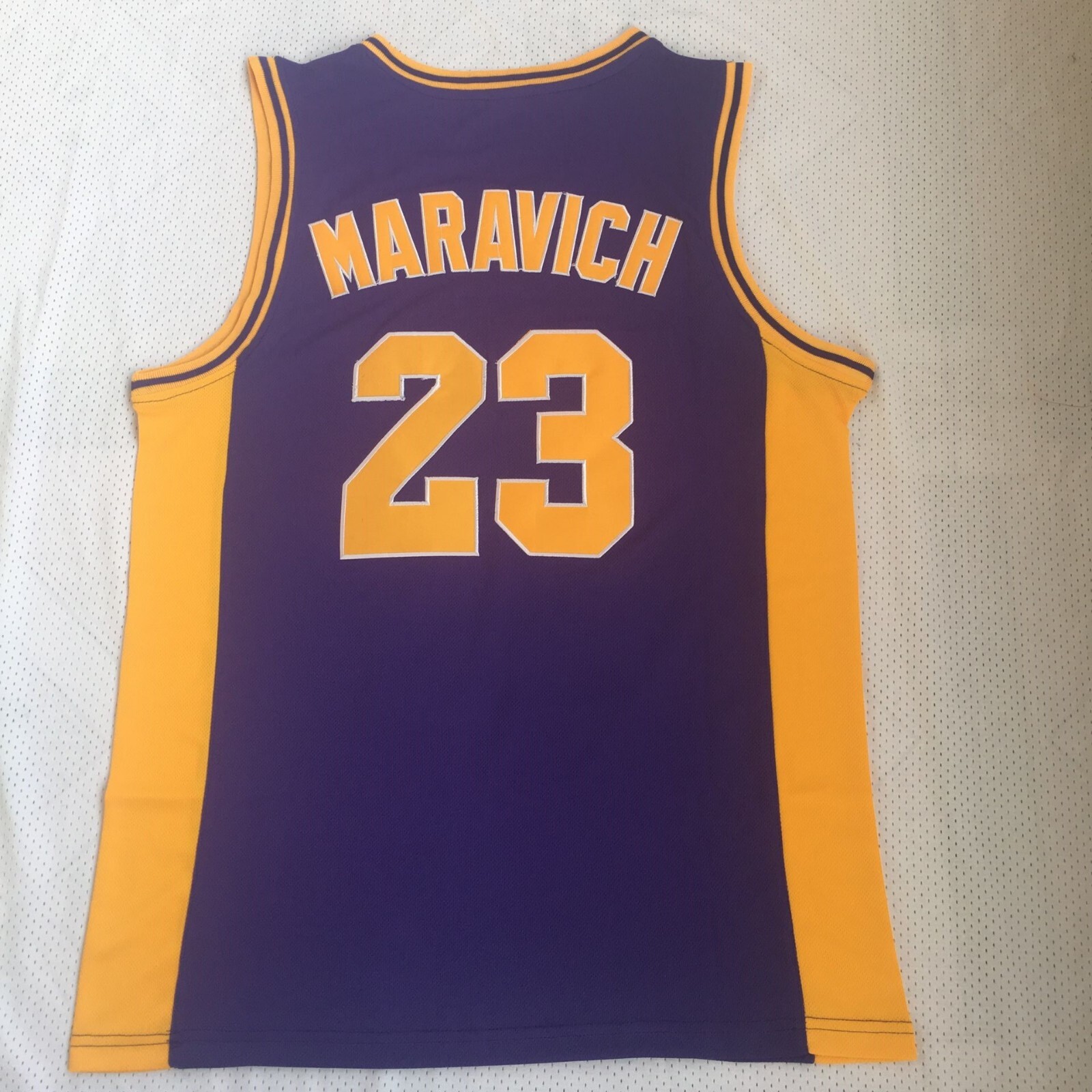 Retro Vintage Men\'s Pete Maravich LSU #23 Jersey Stitched Purple Retro Vintage Men\'s Pete Maravich LSU #23 Jersey Stitched Purple