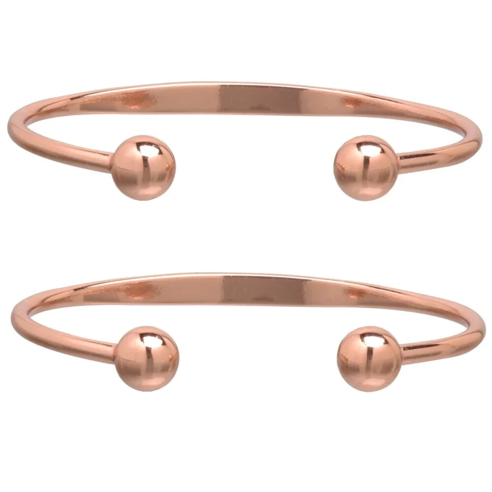 2 Pack Pure Copper Magnetic Traditional Ball Bracelet Arthritis Therapy Cuff 2 Pack Pure Copper Magnetic Traditional Ball Bracelet Arthritis Therapy Cuff