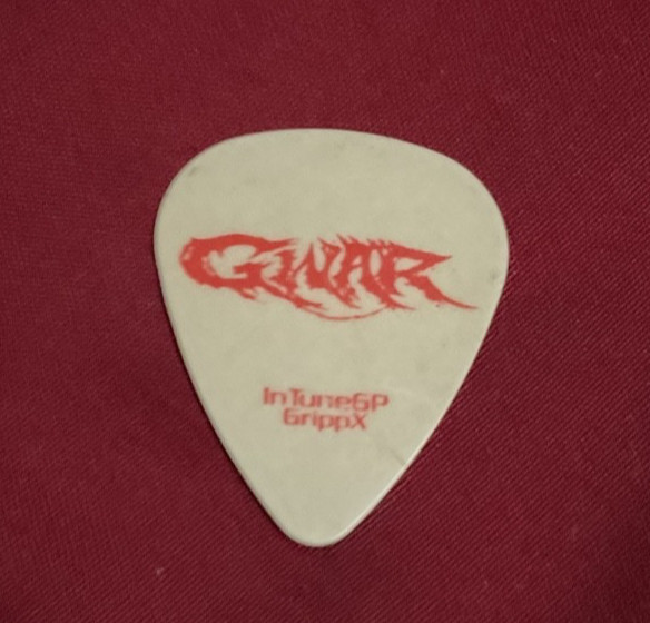 Autograph Beefcake guitar pick from GWAR tour
