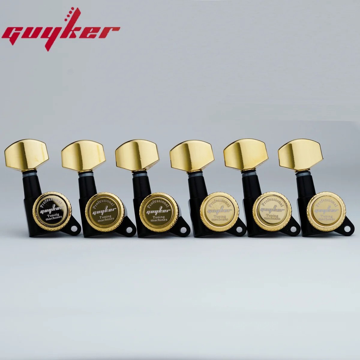 Guyker 1:18 Lock String Tuning Key Pegs Black Golden Machine Head 6R For ST TL Guyker 1:18 Lock String Tuning Key Pegs Black Golden Machine Head 6R For ST TL