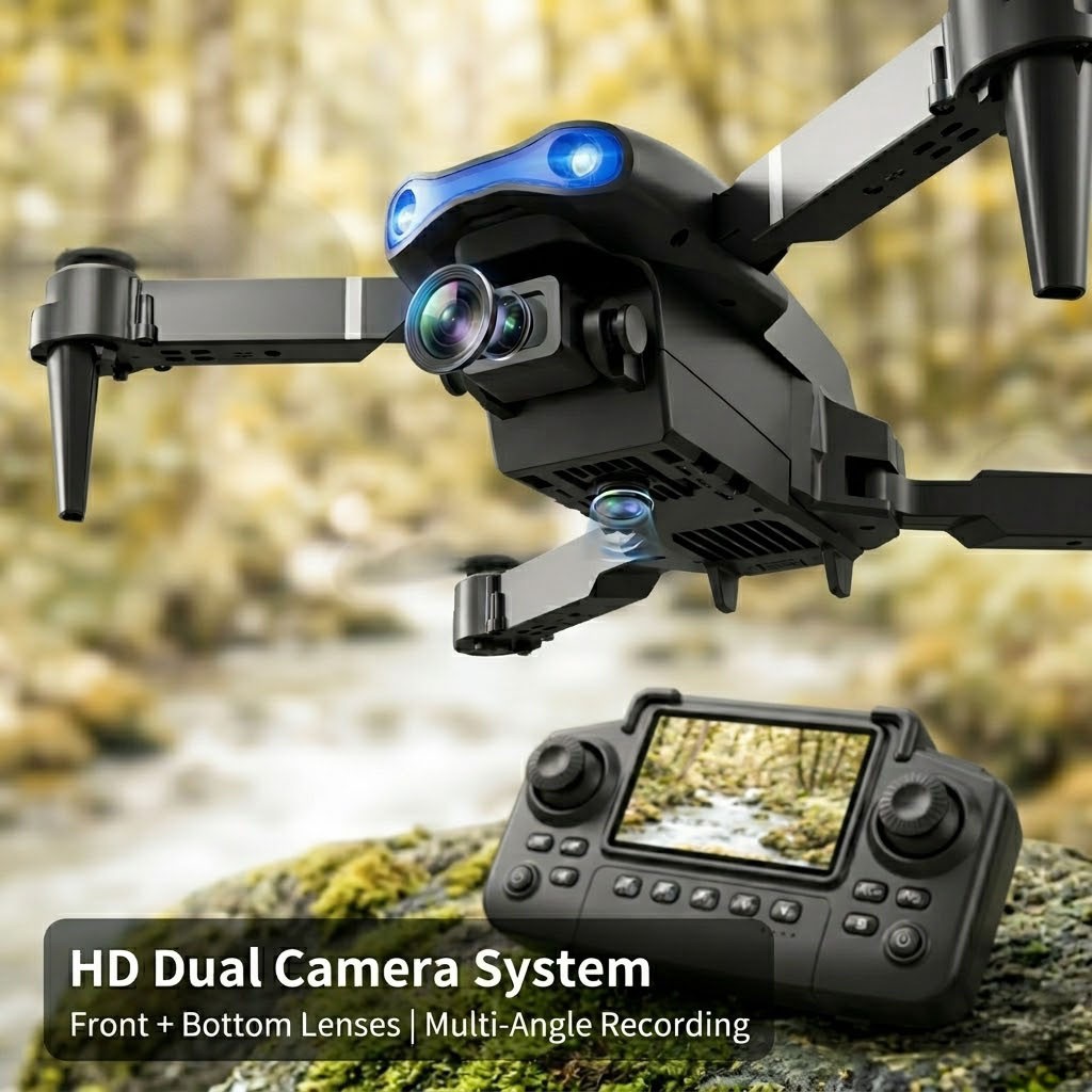 Drone 2026 4K HD Dual Camera FPV RC Foldable Quadcopter Remote With Screen