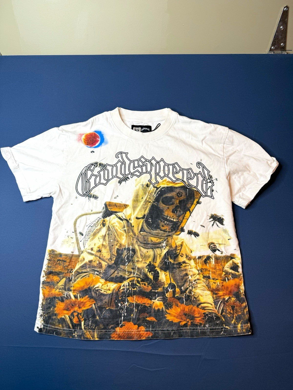 Godspeed Save The Bees II Skeleton Beekeeper T-Shirt M NWT 77/555 Rarity Tee Godspeed Save The Bees II Skeleton Beekeeper T-Shirt M NWT 77/555 Rarity Tee