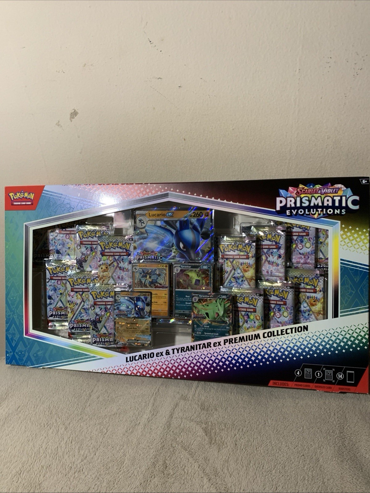 Lucario EX and Tyranitar EX Prismatic Evolutions Premium Collection Pokemon Lucario EX and Tyranitar EX Prismatic Evolutions Premium Collection Pokemon