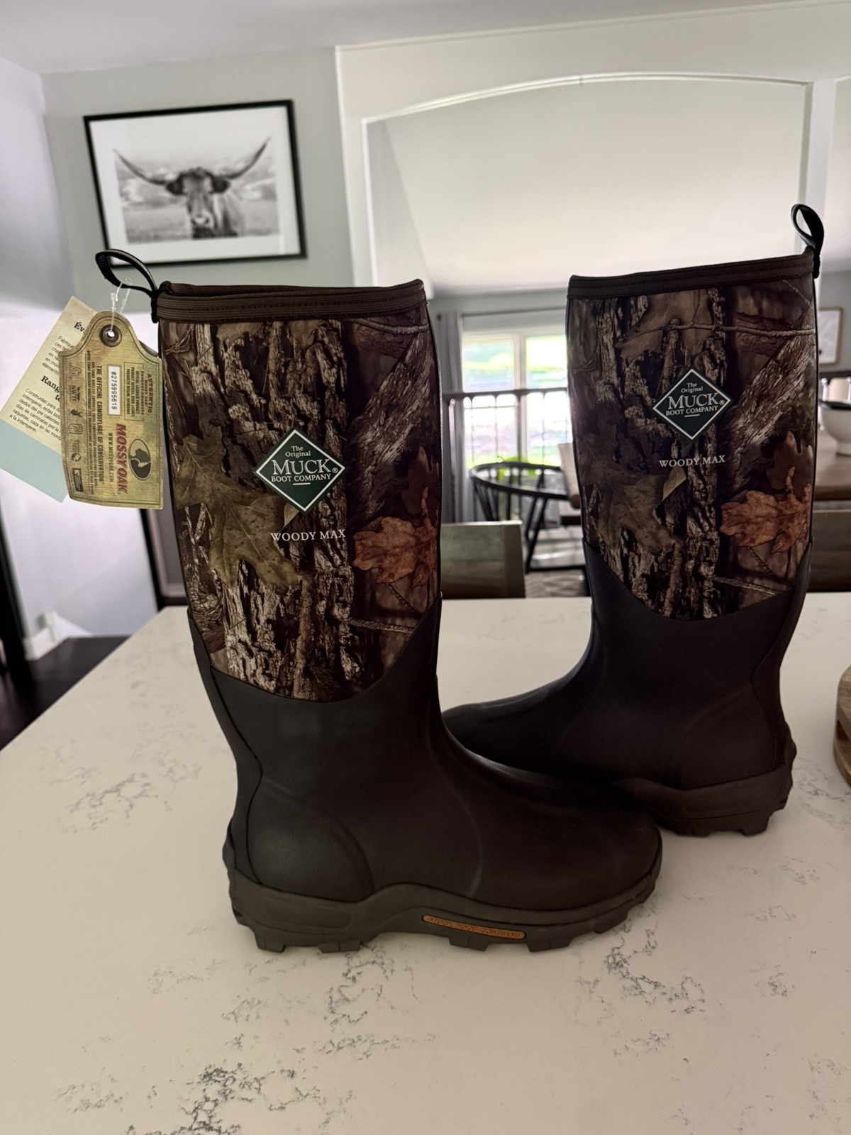 MUCK BOOT Men\'s Woody Max Mossy Oak Break-Up Country Hunting Boots - Size 12