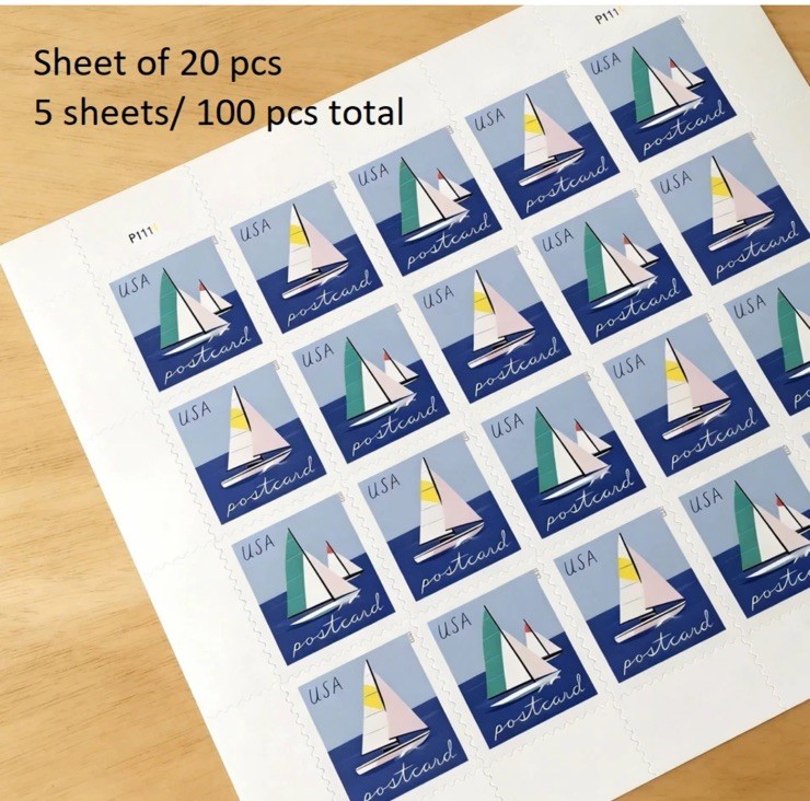 2023 USPS Postcard Sailboats Stamps Scott # 5747-5748 (MNH)- 100 pcs total 2023 USPS Postcard Sailboats Stamps Scott # 5747-5748 (MNH)- 100 pcs total