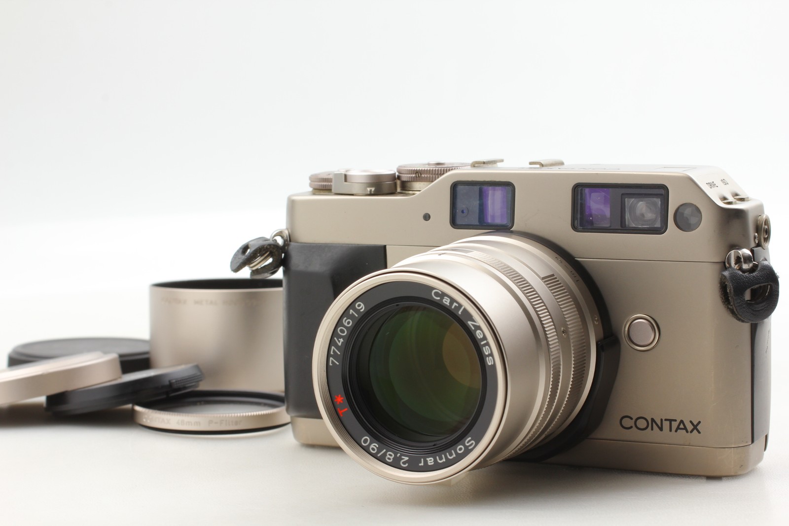 Green Label [MINT+++ w/ Hood] Contax G1 Film Camera Sonnar 90mm F/2.8 Lens Japan