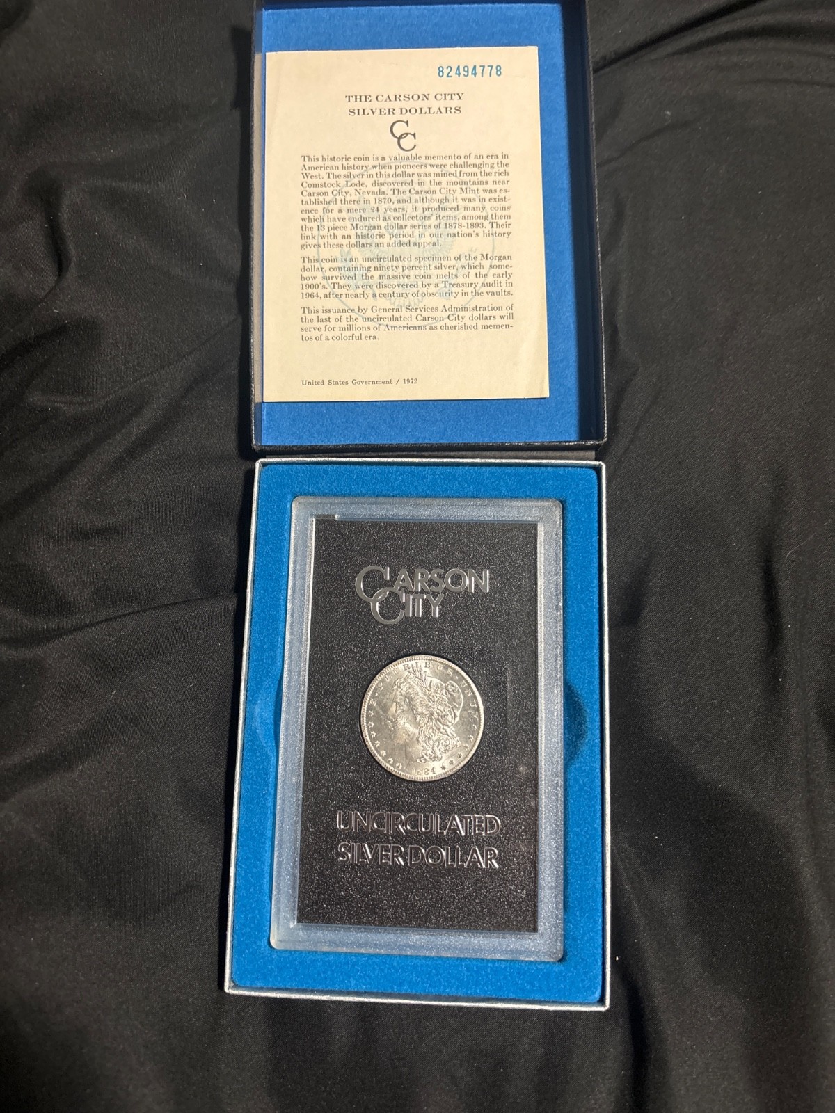 1884 CC Morgan Dollar Brilliant Uncirculated - GSA Holder 1884 CC Morgan Dollar Brilliant Uncirculated - GSA Holder