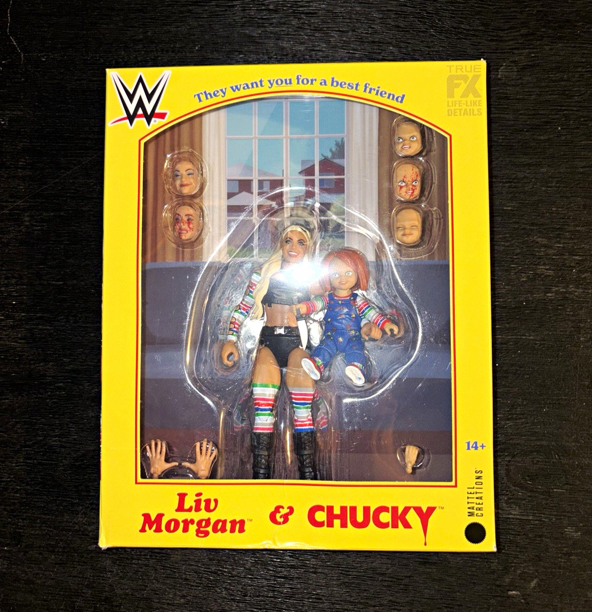 Mattel WWE Elite Collection Liv Morgan & Chucky Figure Set w/ Knife Heads Mattel WWE Elite Collection Liv Morgan & Chucky Figure Set w/ Knife Heads
