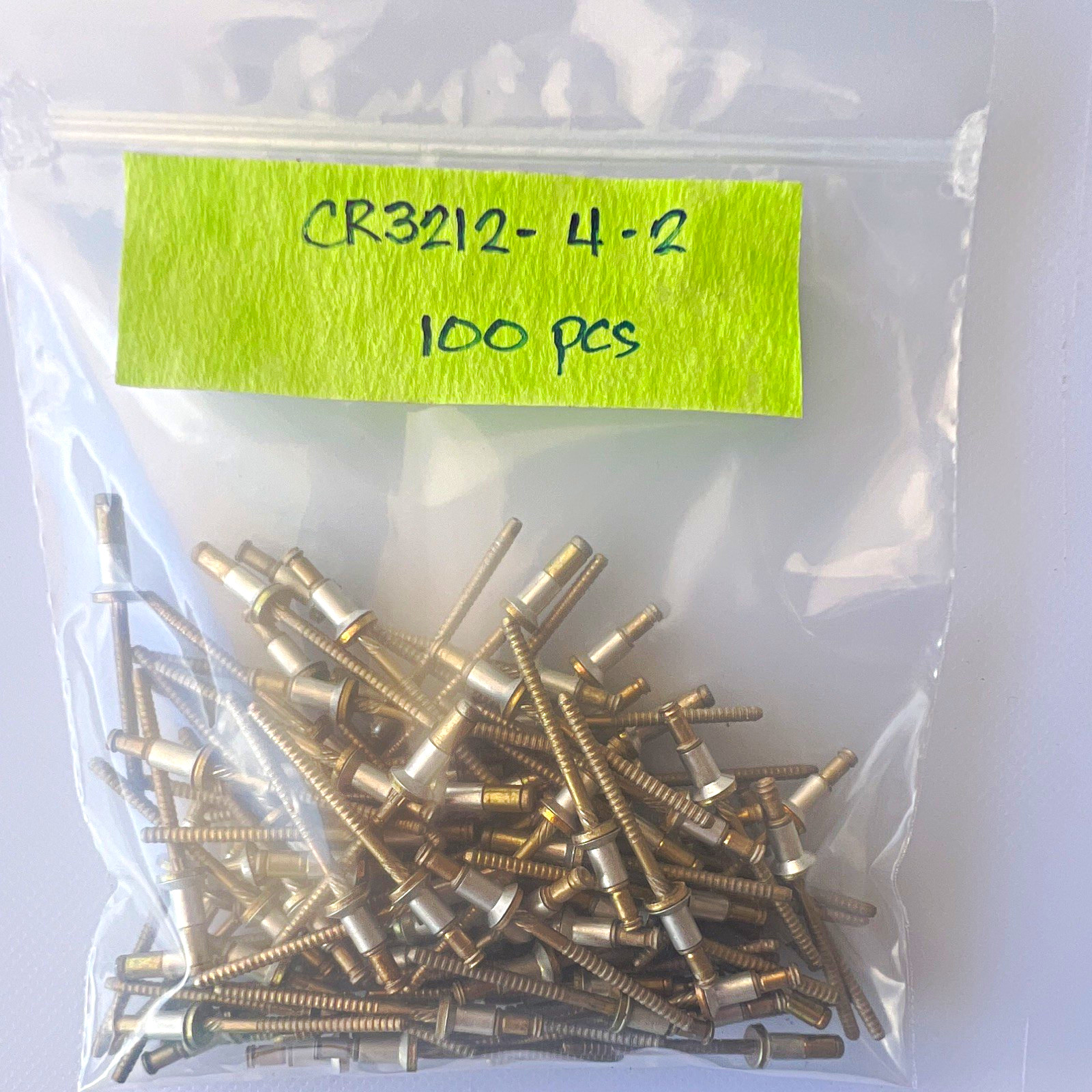 CR3212-4-2 Cherrymax Blind Rivets 1/8 in dia Flush Head Alum/Steel 100 pcs