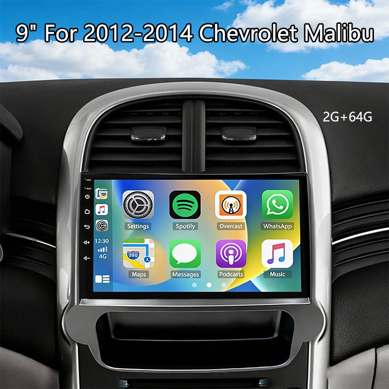 FOR 2012-2014 CHEVROLET MALIBU ANDROID 15 APPLE CARPLAY CAR STEREO RADIO 2+64G
