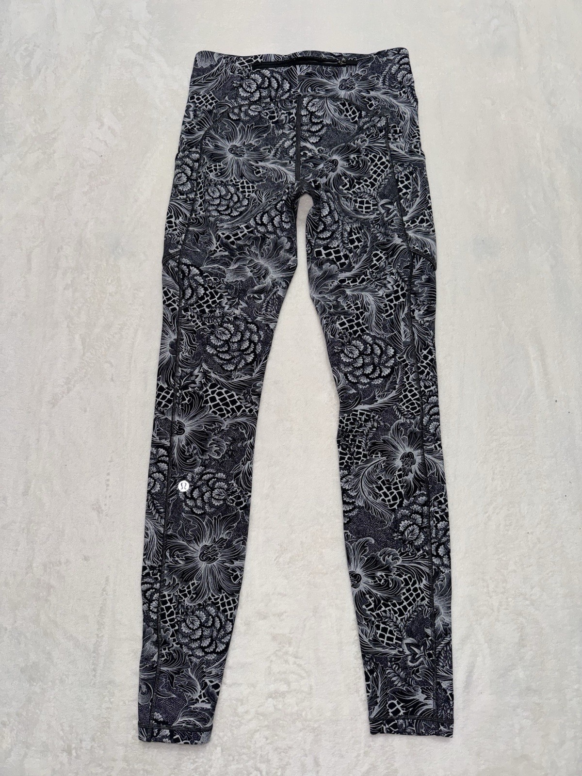 Lululemon Women’s Speed Up Floral Leggings Elastic Waist Nylon Sz 4