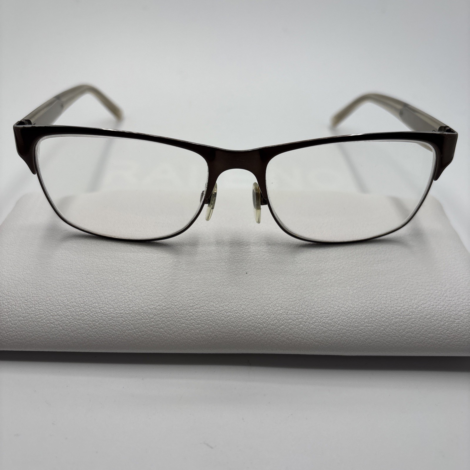 Burberry B 1289 1212 Bronze Gold Clear Eyeglasses Frames 55-16-140mm #D196 Burberry B 1289 1212 Bronze Gold Clear Eyeglasses Frames 55-16-140mm #D196