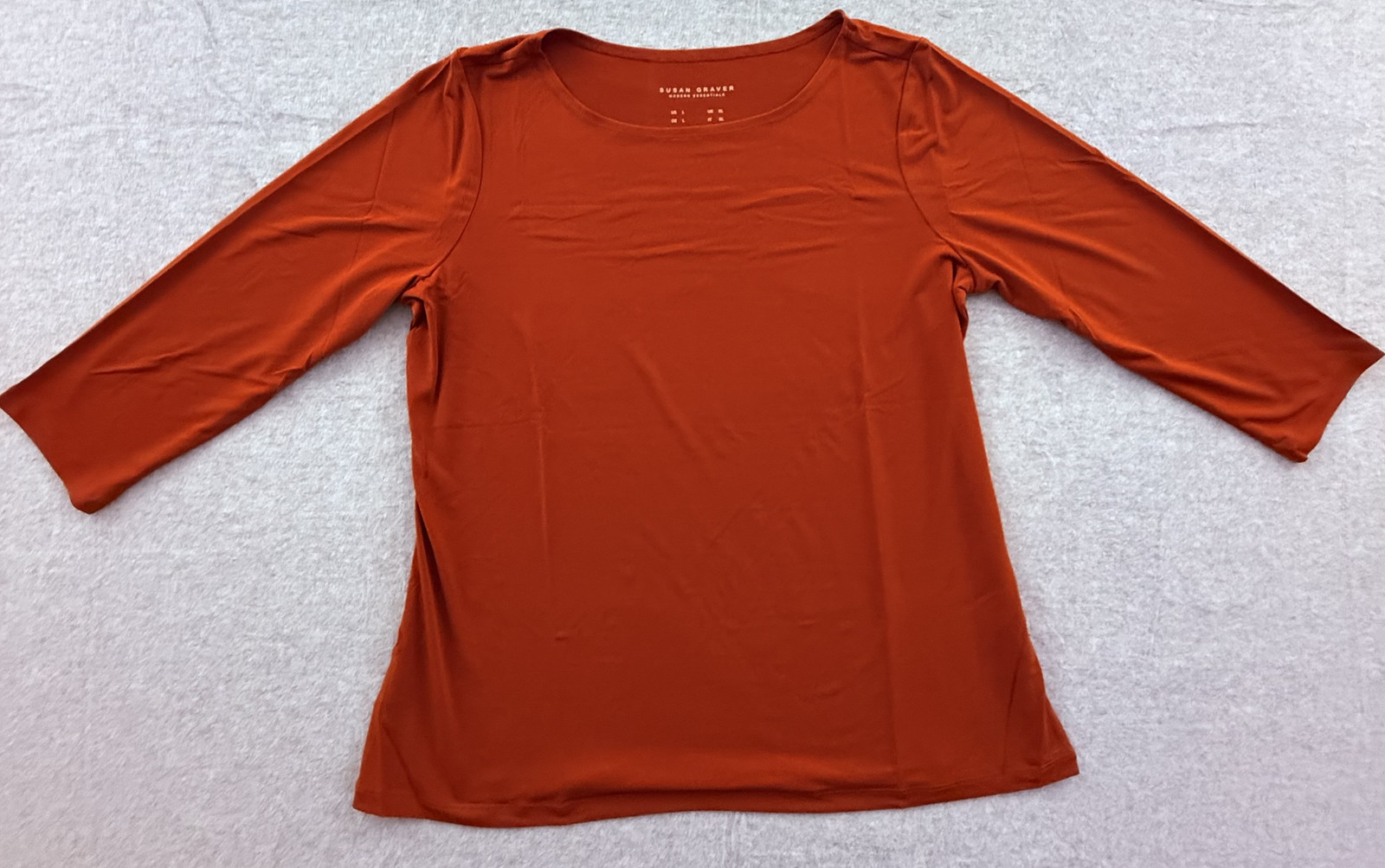 Susan Graver Modern Essentials Orange Scoop Neck Top Women\'s US L