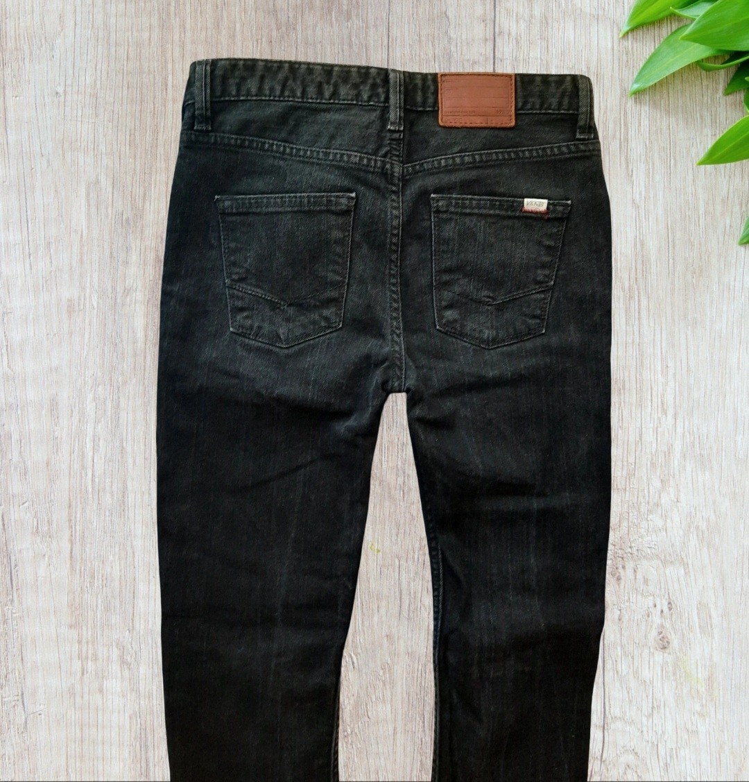 Vans Off The Wall Vintage Black Skinny Denim Jeans Size 26x27 Y2K Skater Grunge