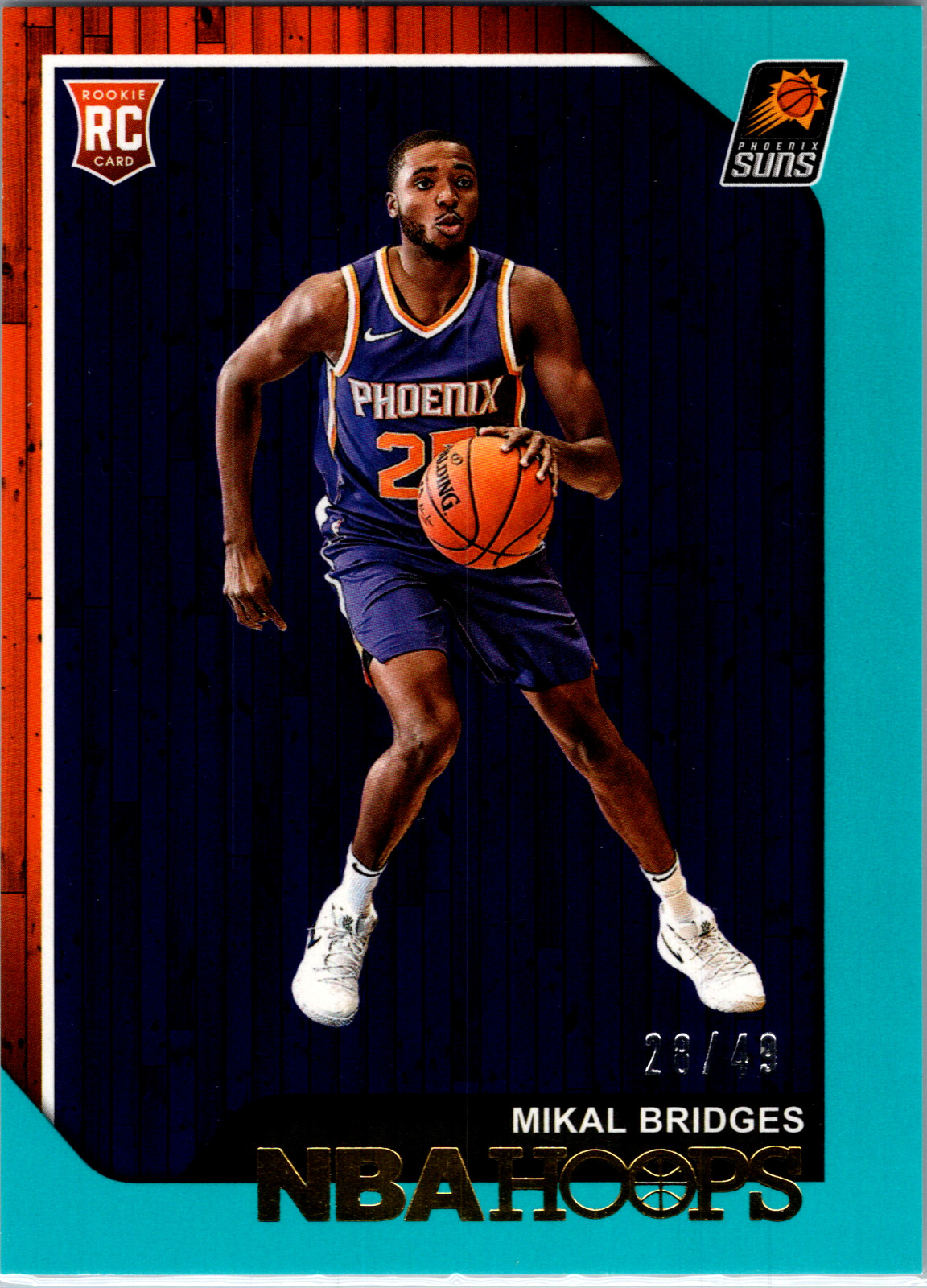 2018-19 Panini NBA Hoops Teal 11/49 Mikal Bridges #252 Rookie RC