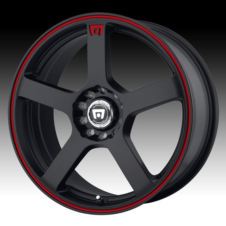 Motegi MR116 FS5 Matte Black Red 17x7 5x4.25 / 5x4.5 40mm (MR11677001740)