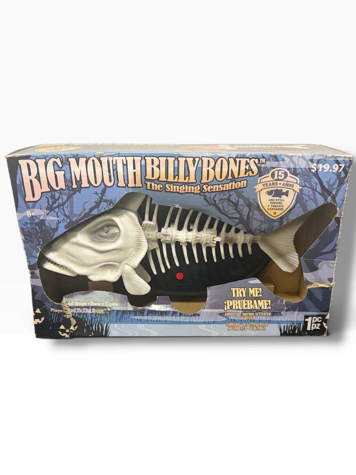 VTG Gemmy Big Mouth Billy Bones Fish Singing Bad To The Bone Works Lights Up VTG Gemmy Big Mouth Billy Bones Fish Singing Bad To The Bone Works Lights Up
