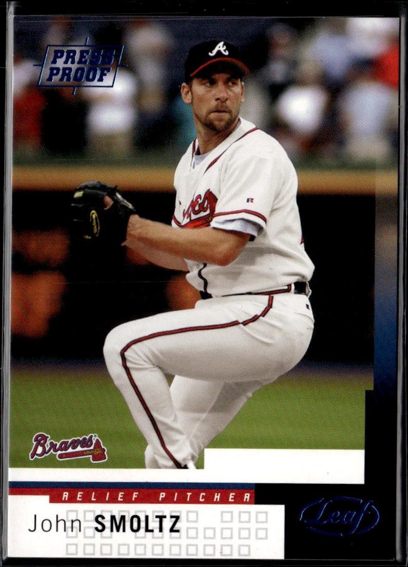 2004 Leaf #111 John Smoltz Press Proofs Blue #/100 - Braves 2004 Leaf #111 John Smoltz Press Proofs Blue #/100 - Braves
