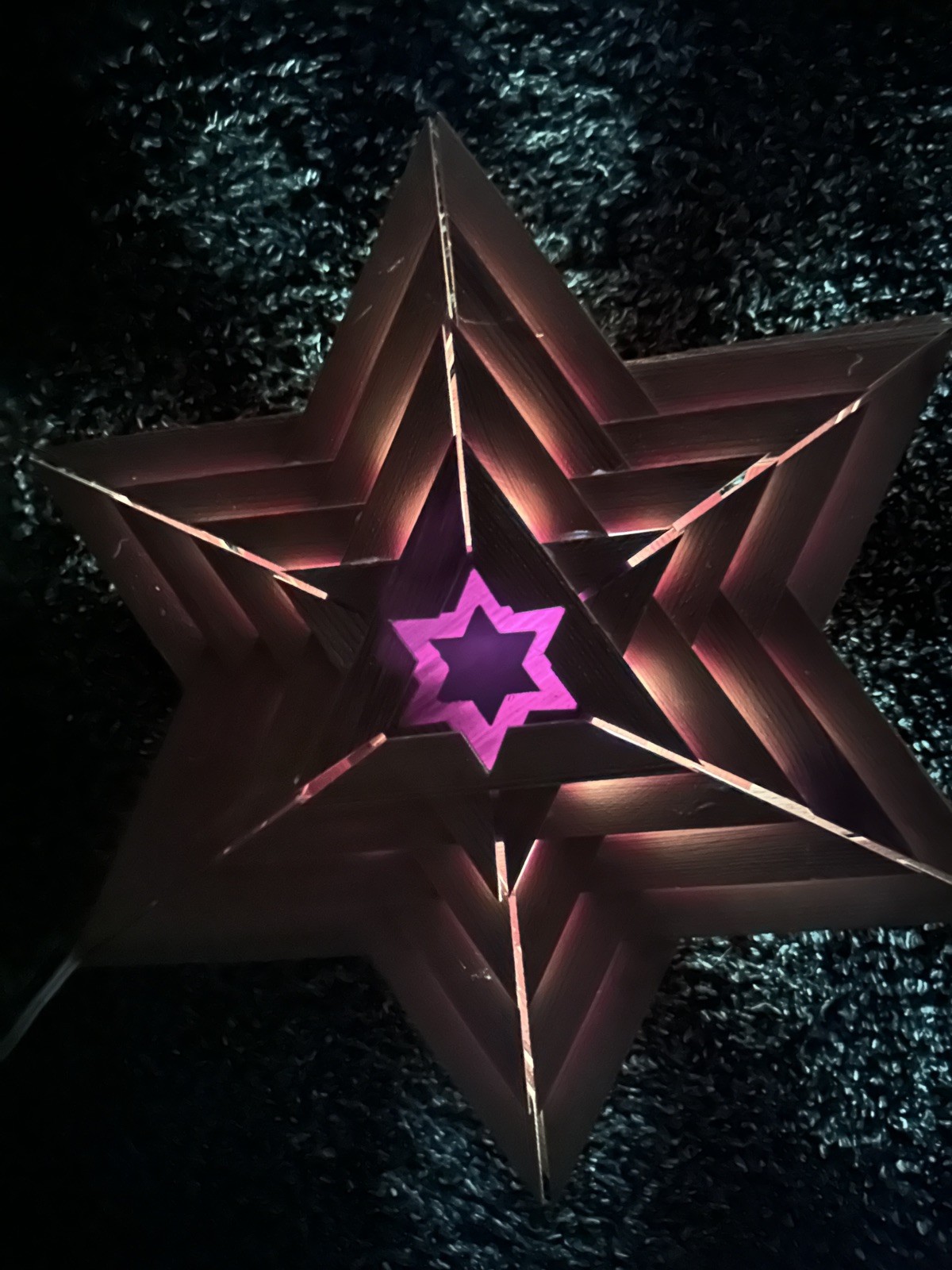 Handcrafted Wooden Star Lamp Scandinavian Christmas Light Decor Wall Hanging