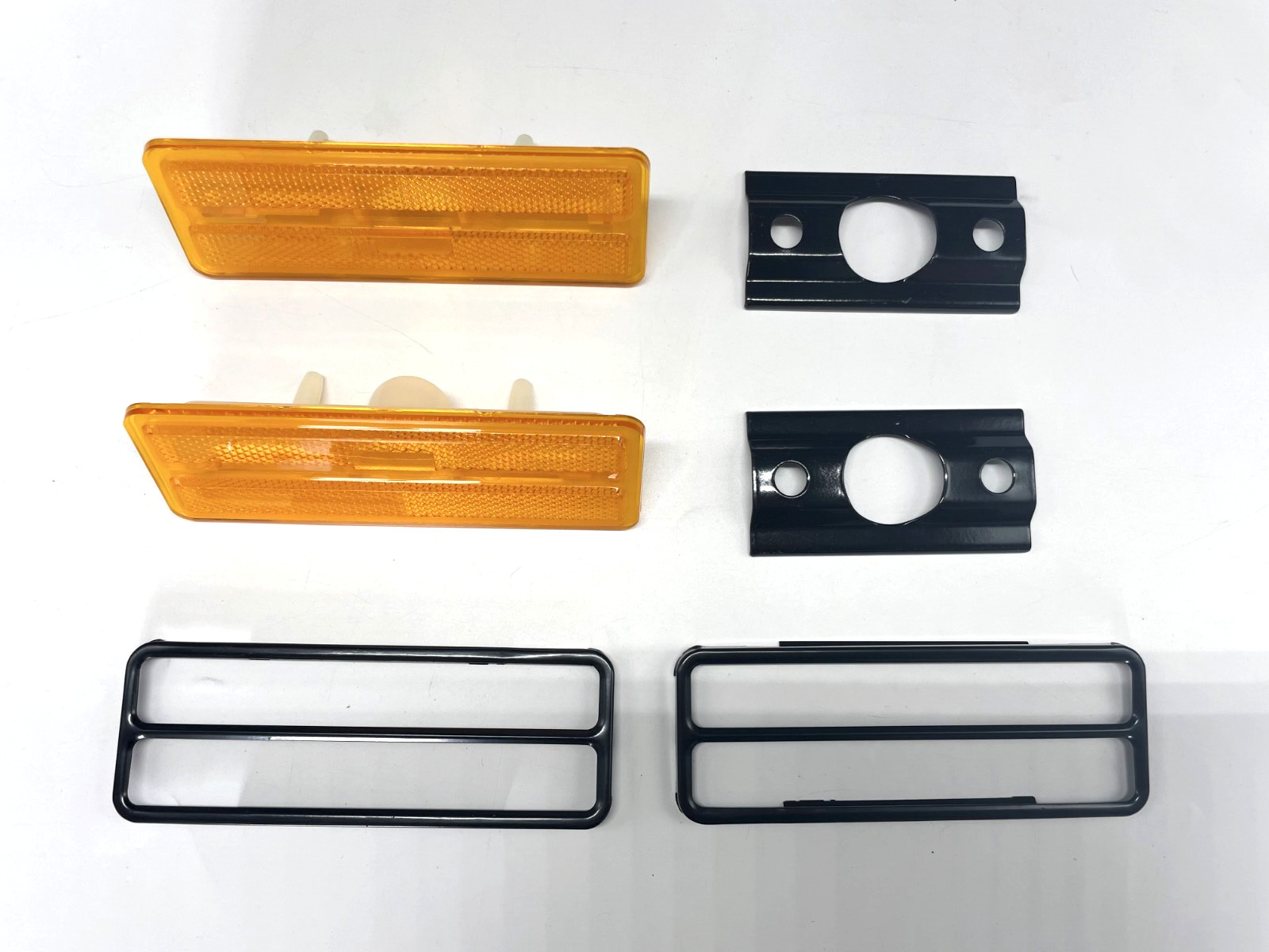 1978-81 Camaro Front Amber Side Marker Fender Lamp Lens W Bezels Retainers 6PCS