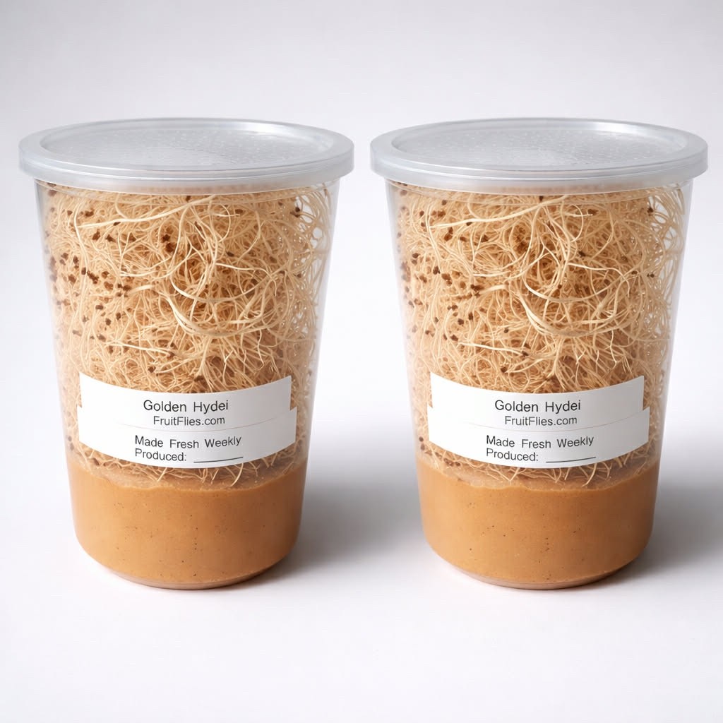 Fruit Fly Culture 2 Pack Live Hydei Melanogaster Feeder Insects Reptiles Inverts