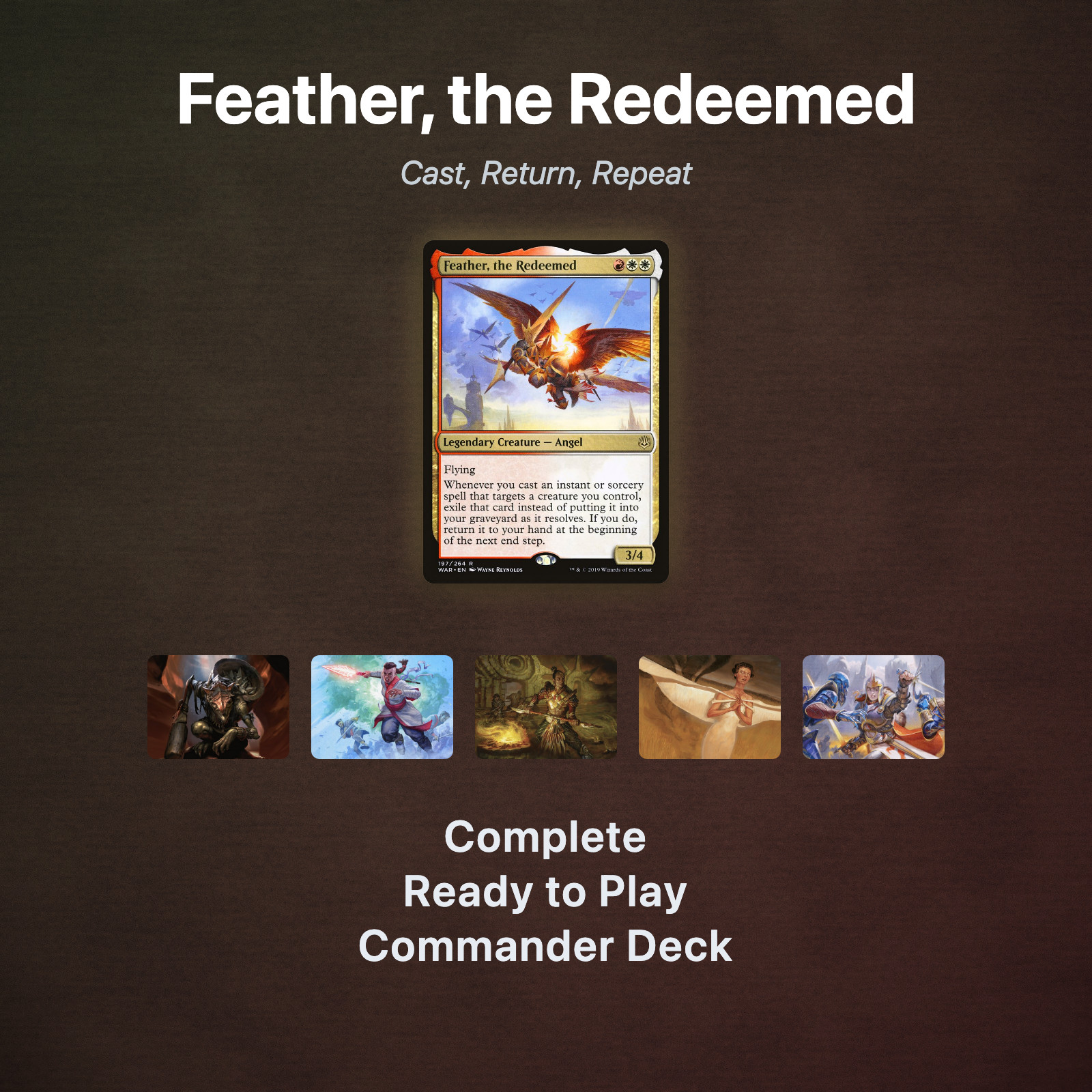 Feather the Redeemed - MagicGathering Custom Commander Boros Spells MTG Deck EDH