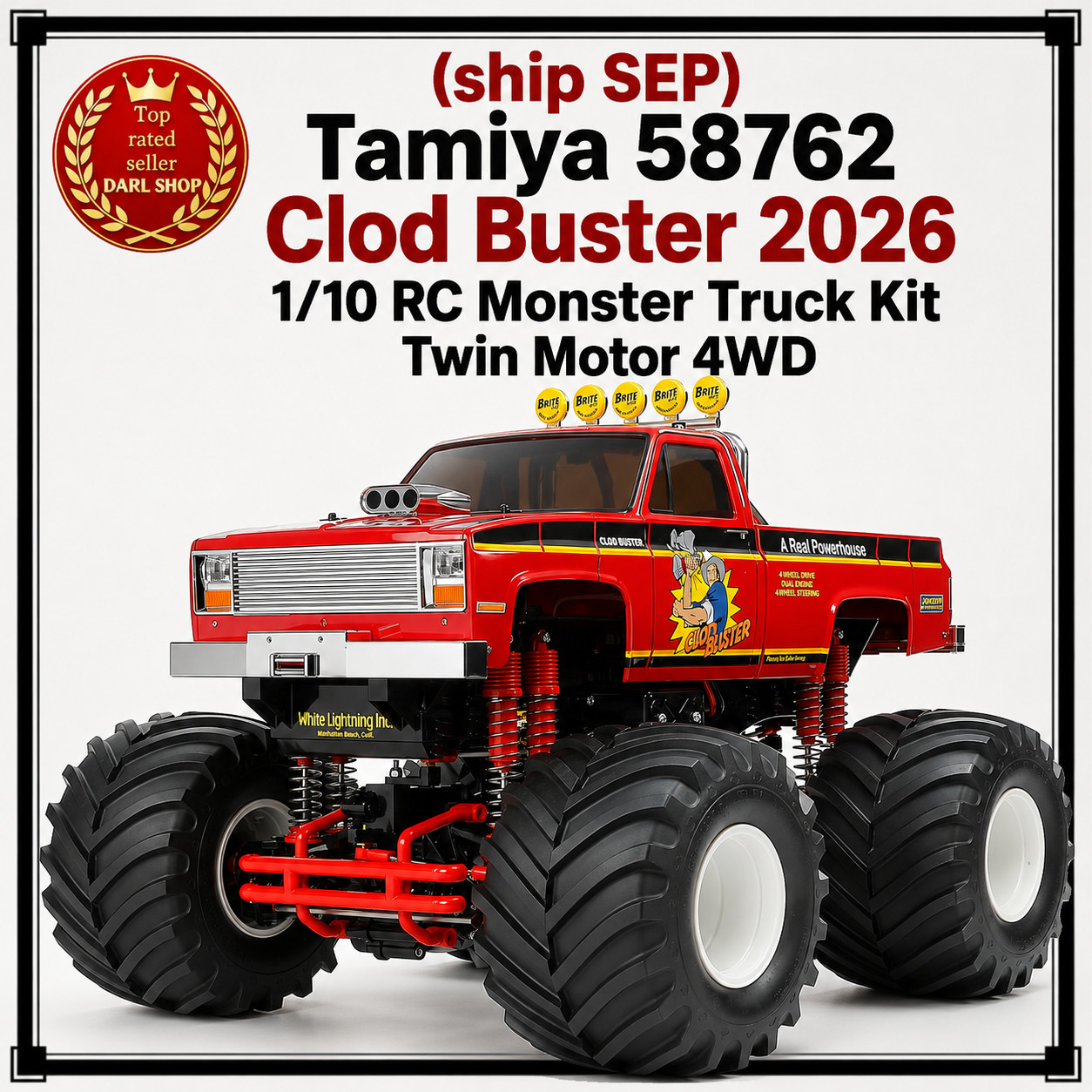 (ship SEP) Tamiya 58762 Clod Buster 2026 1/10 RC Monster Truck Kit Twin Motor 4W