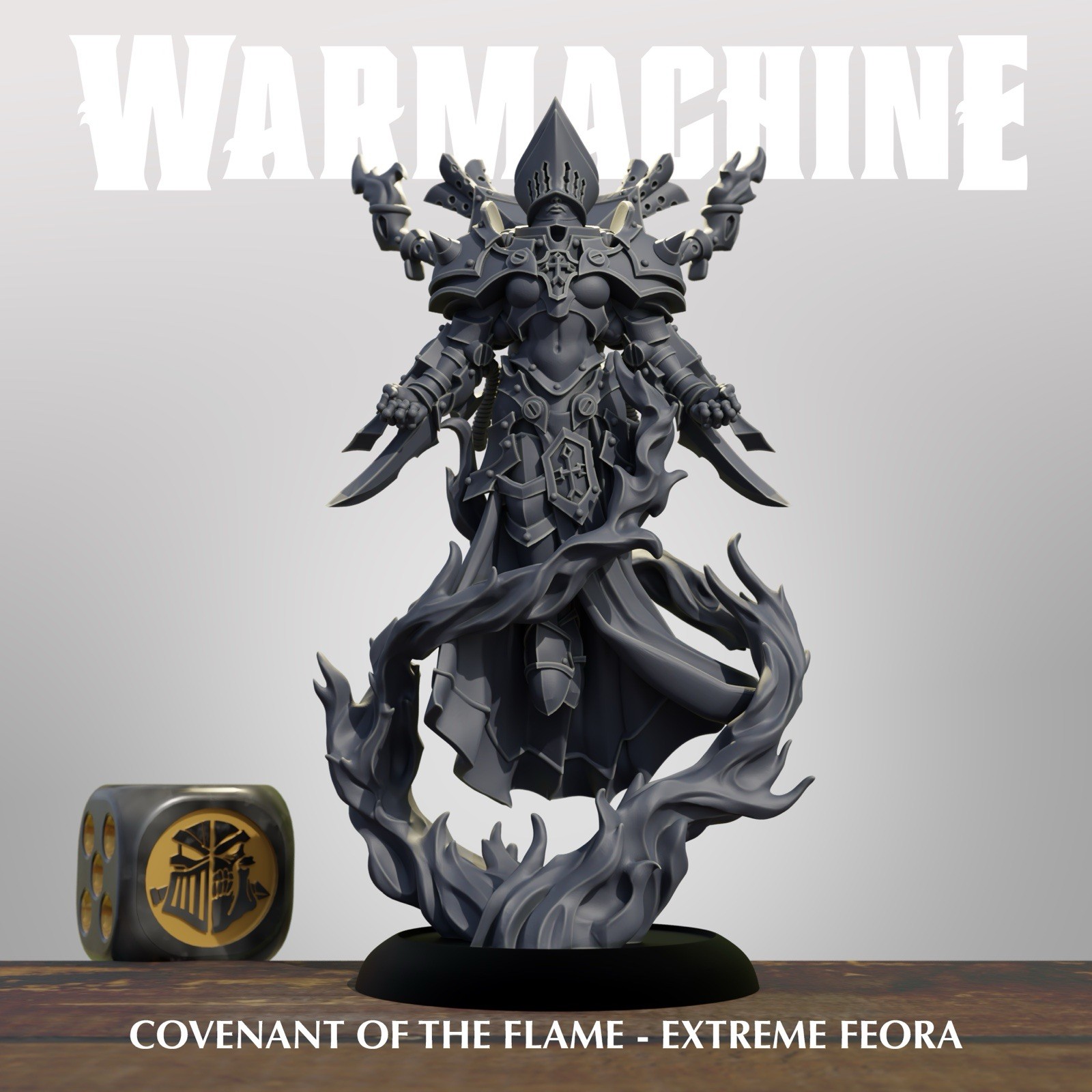 Warmachine Menoth COVENANT OF THE FLAME - EXTREME FEORA 3d Printed