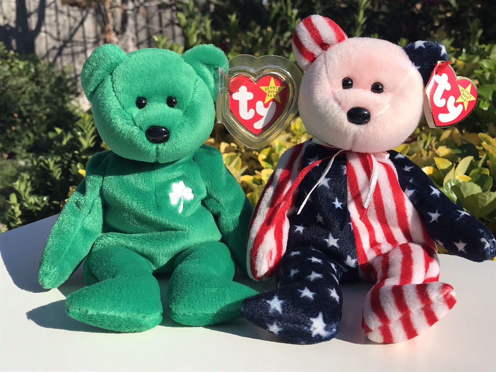 Ty Beanie Babies Lot of 2 RARE Retired Bears Erin (1997) & Spangle (1999) Mint Ty Beanie Babies Lot of 2 RARE Retired Bears Erin (1997) & Spangle (1999) Mint
