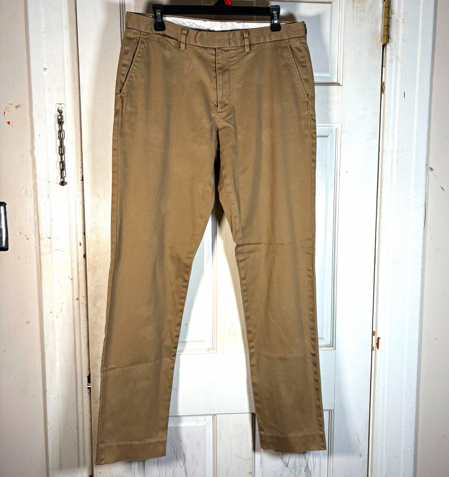 J.CREW Bowery Stretch Beige Chino Pants Men\'s 32x24 Slim Tapered