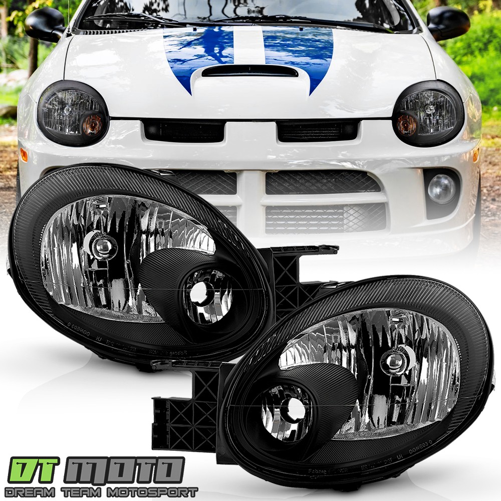 Black 2003 2004 2005 Dodge Neon Headlights Headlamp Replacement Left+Right 03-05 Black 2003 2004 2005 Dodge Neon Headlights Headlamp Replacement Left+Right 03-05