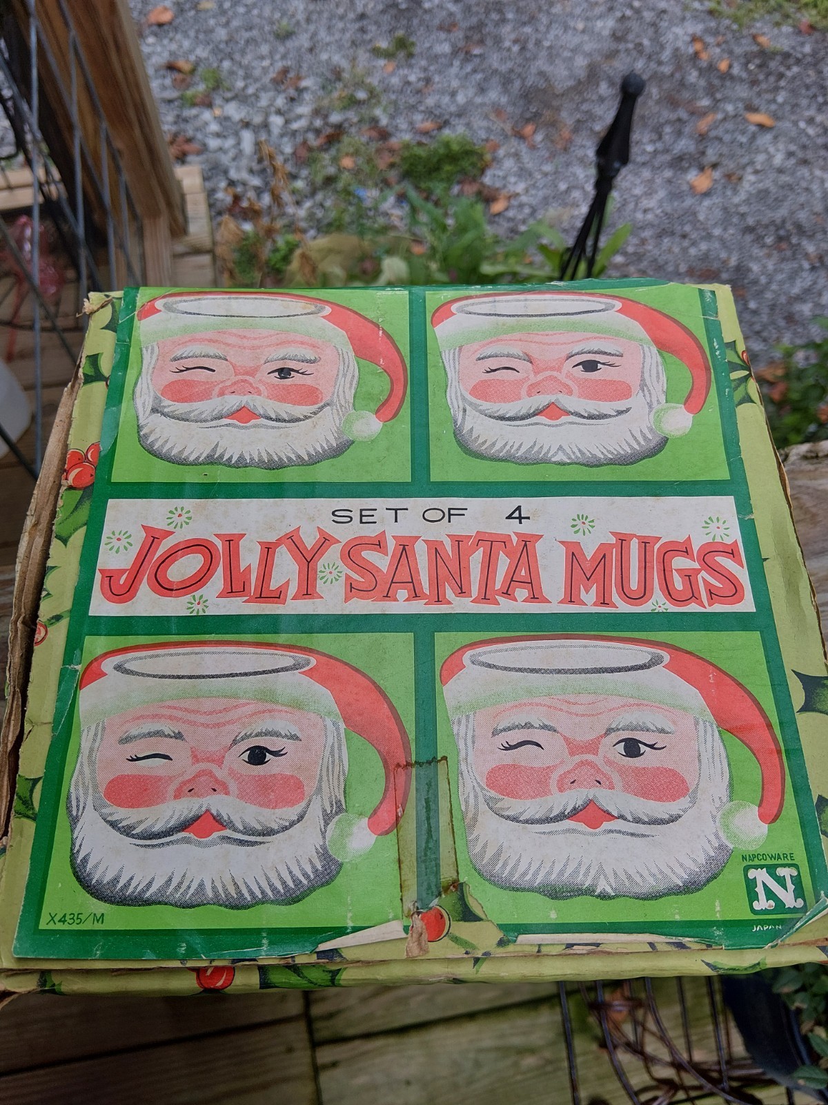 Vtg Never Used Original NapcoWare Jolly Santa Winking Face Mugs Japan X435 w/box Vtg Never Used Original NapcoWare Jolly Santa Winking Face Mugs Japan X435 w/box