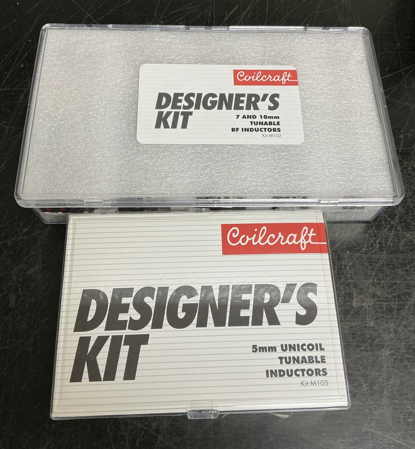 2 Coilcraft Designer’s Kits Tunable Inductors | 5mm Unicoil M105 | 7 & 10mm M102 2 Coilcraft Designer’s Kits Tunable Inductors | 5mm Unicoil M105 | 7 & 10mm M102