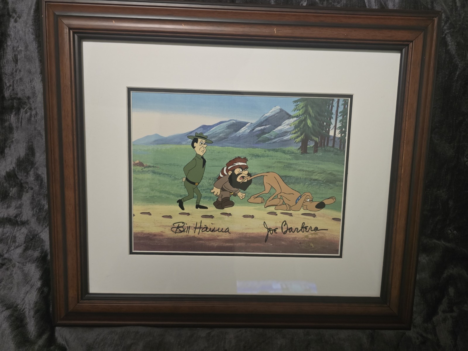 Signed Hanna-Barbera Studio Yogi's Great Escape Hot on The Trail Production Cel Signed Hanna-Barbera Studio Yogi's Great Escape Hot on The Trail Production Cel