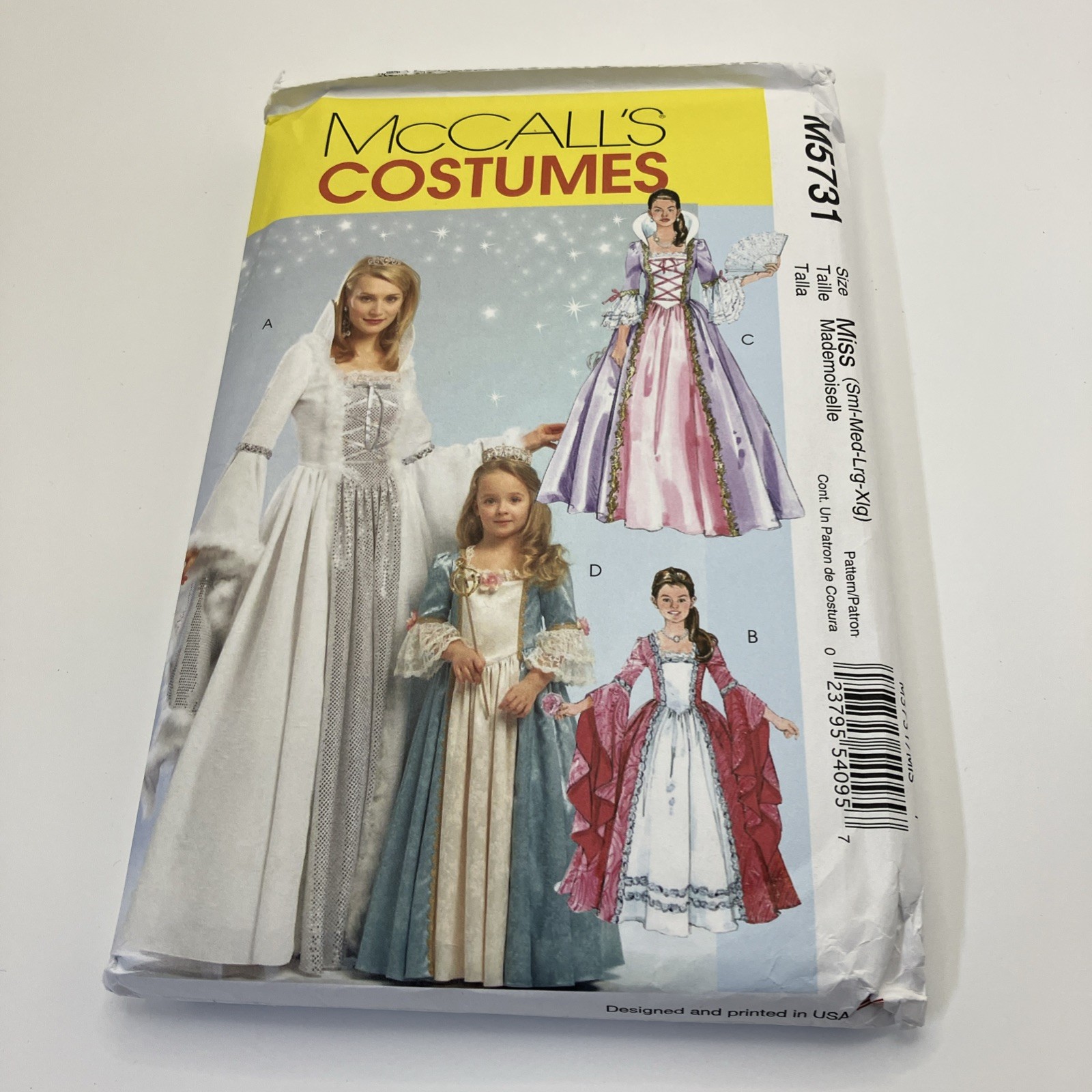 McCalls Princess Costume Sewing Pattern 5731 Misses Size S M L XL UNCUT McCalls Princess Costume Sewing Pattern 5731 Misses Size S M L XL UNCUT