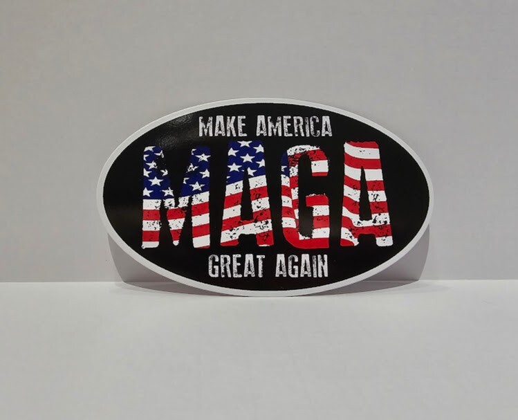 MAGA MAKE AMERICA GREAT AGAIN FLAG TRUMP DECAL WINDOW BUMPER STICKER POLITICAL 
