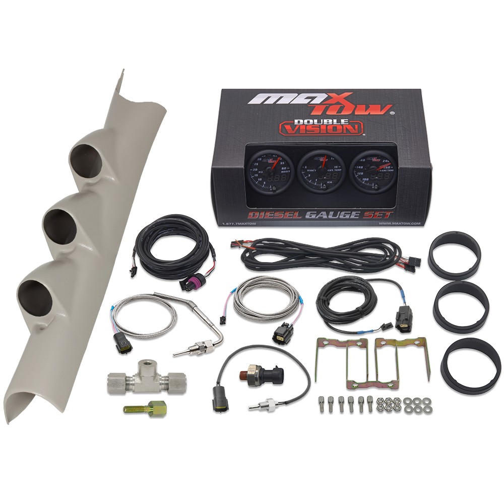 MaxTow Black/Green Boost/EGT/Trans Temp Gauges & Pod Fits 10-18 Ram Cummins