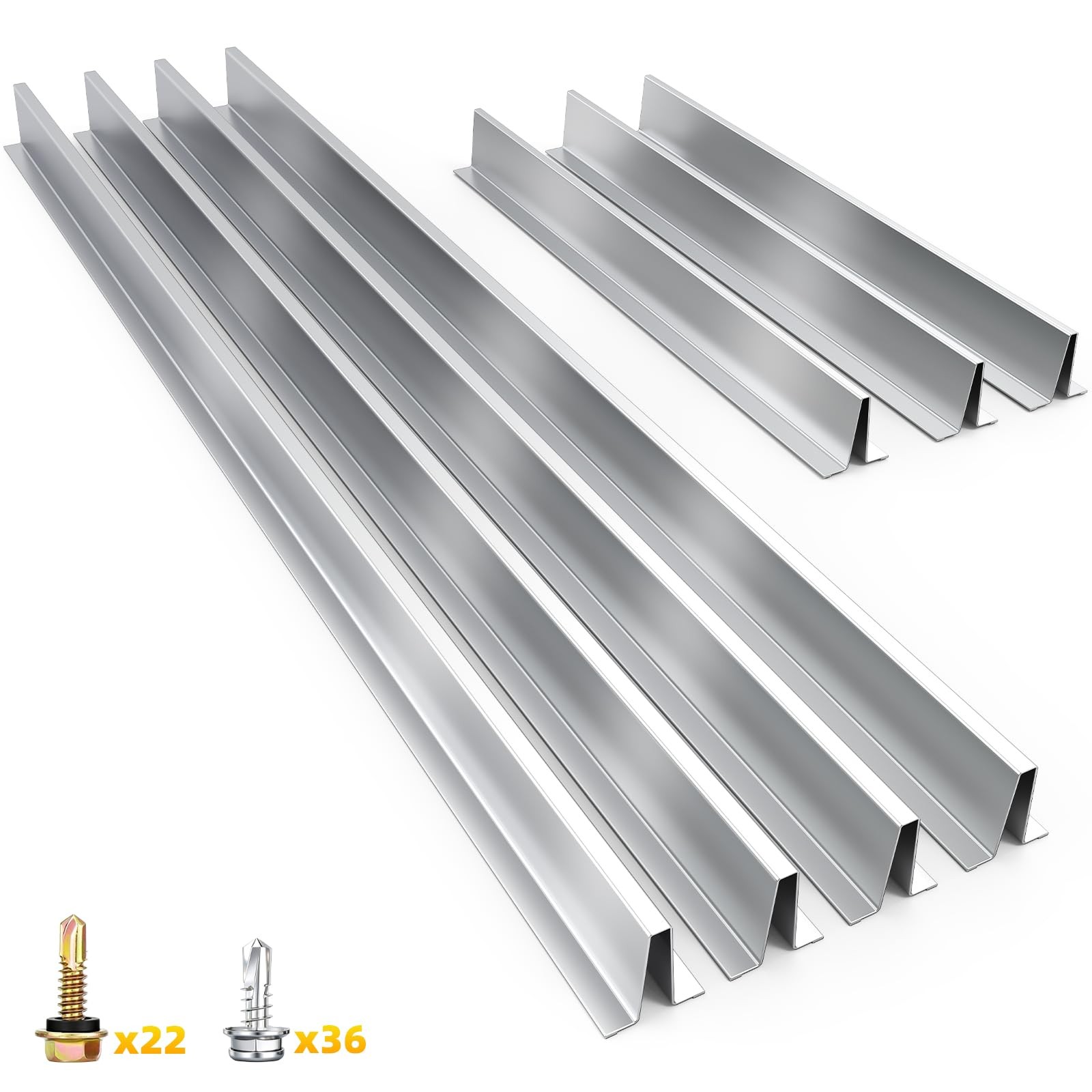 16FT Garage Door Reinforcement Strut Kit, Heavy‑Duty 16FT, Silver 16FT Garage Door Reinforcement Strut Kit, Heavy‑Duty 16FT, Silver