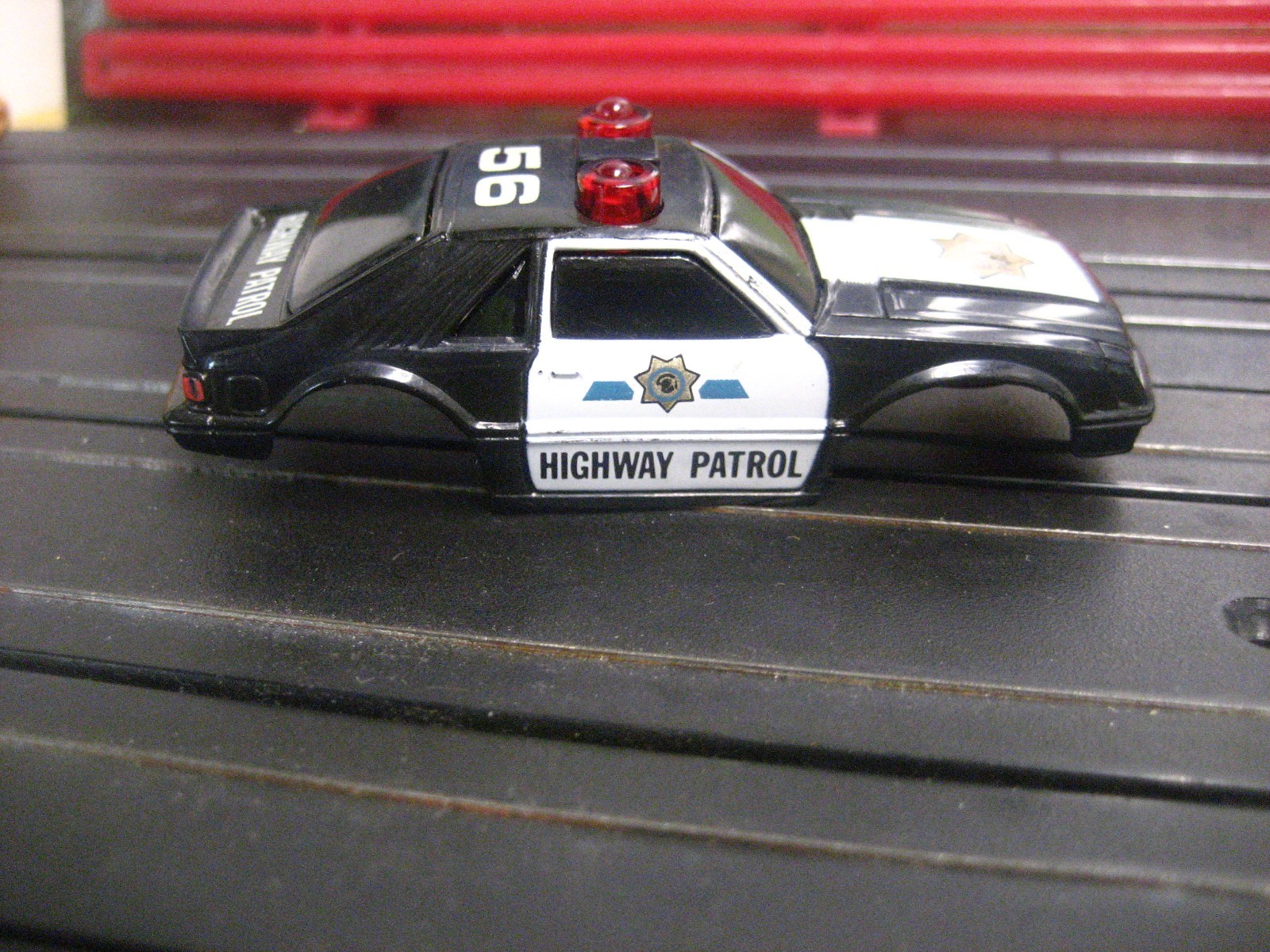 NEW Tyco HO Scale Slot Car Body Highway Patrol with Flashing lights and Siren NEW Tyco HO Scale Slot Car Body Highway Patrol with Flashing lights and Siren