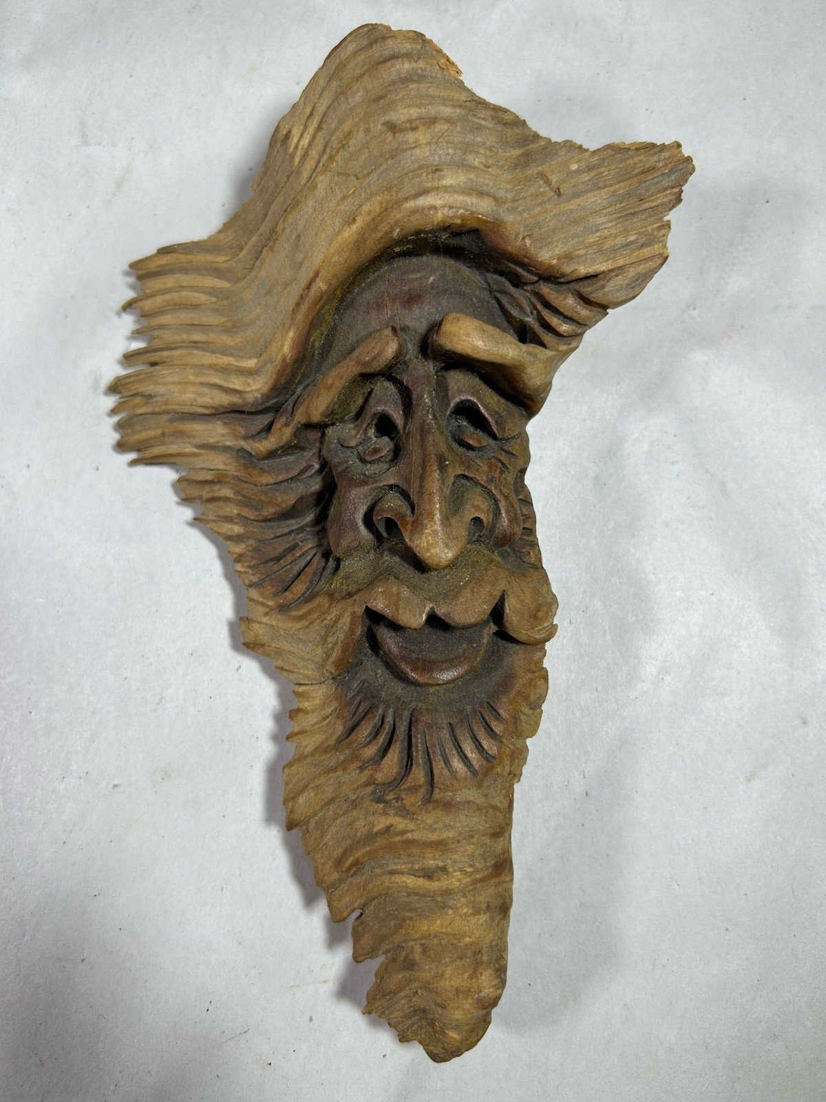 Vintage Hand Carved Wooden Signed Wizard Tree Spirit Old Man Wood Folk Art 7 Vintage Hand Carved Wooden Signed Wizard Tree Spirit Old Man Wood Folk Art 7