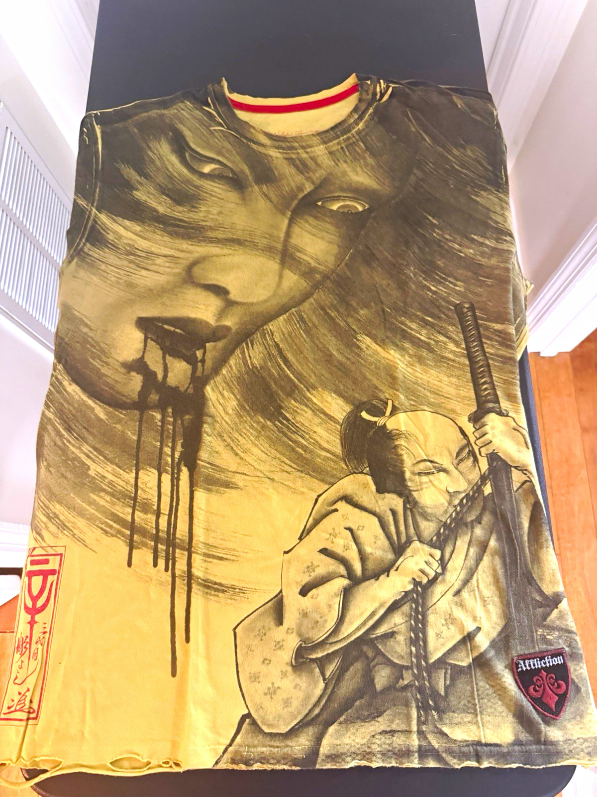 RARE Vintage Affliction Horiyoshi III Samurai & Monk Red Label Premium Shirt XL