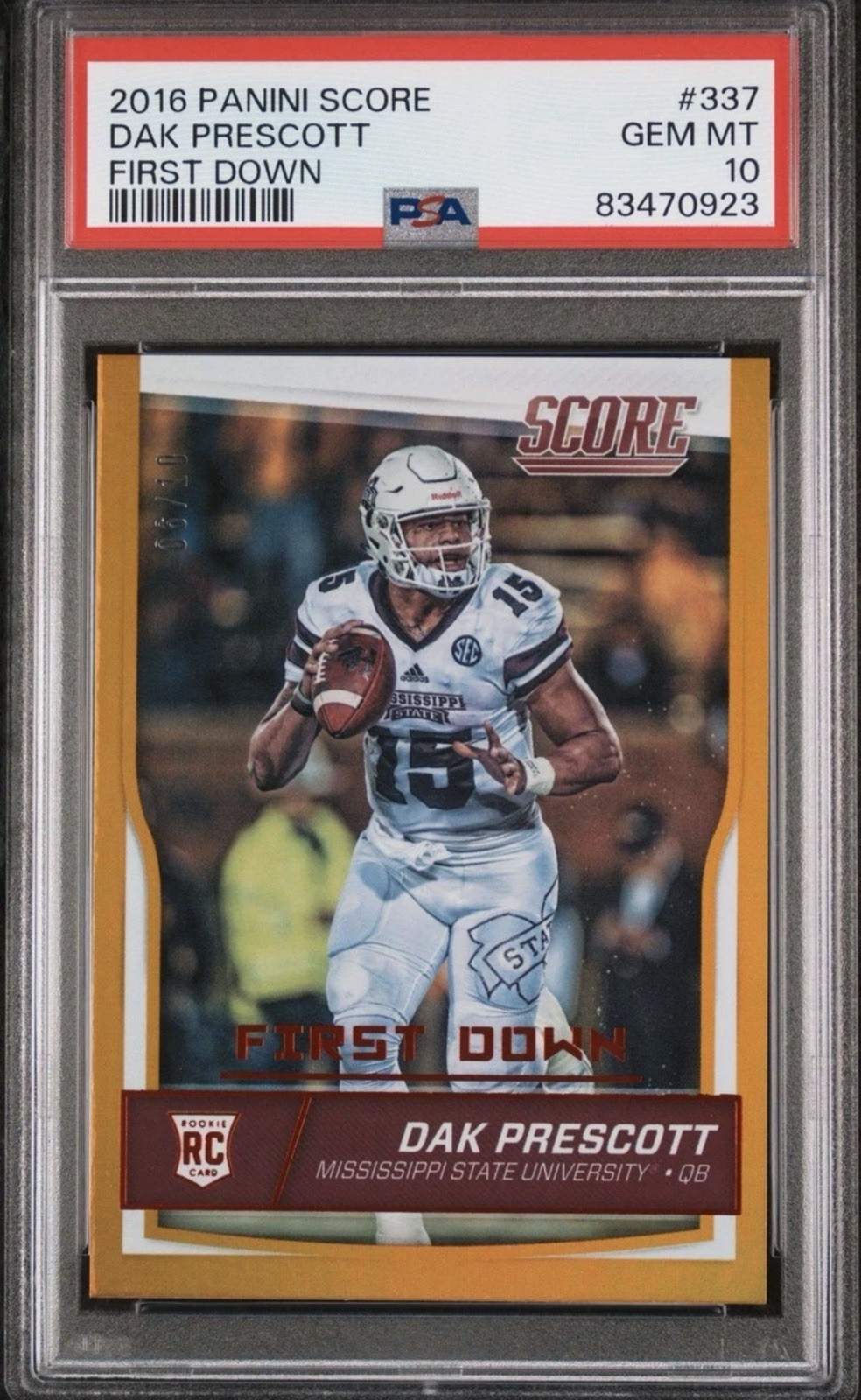 Dak Prescott Psa 10 ROOKIE /10 POP 1 Score 2016 Dak Prescott Psa 10 ROOKIE /10 POP 1 Score 2016